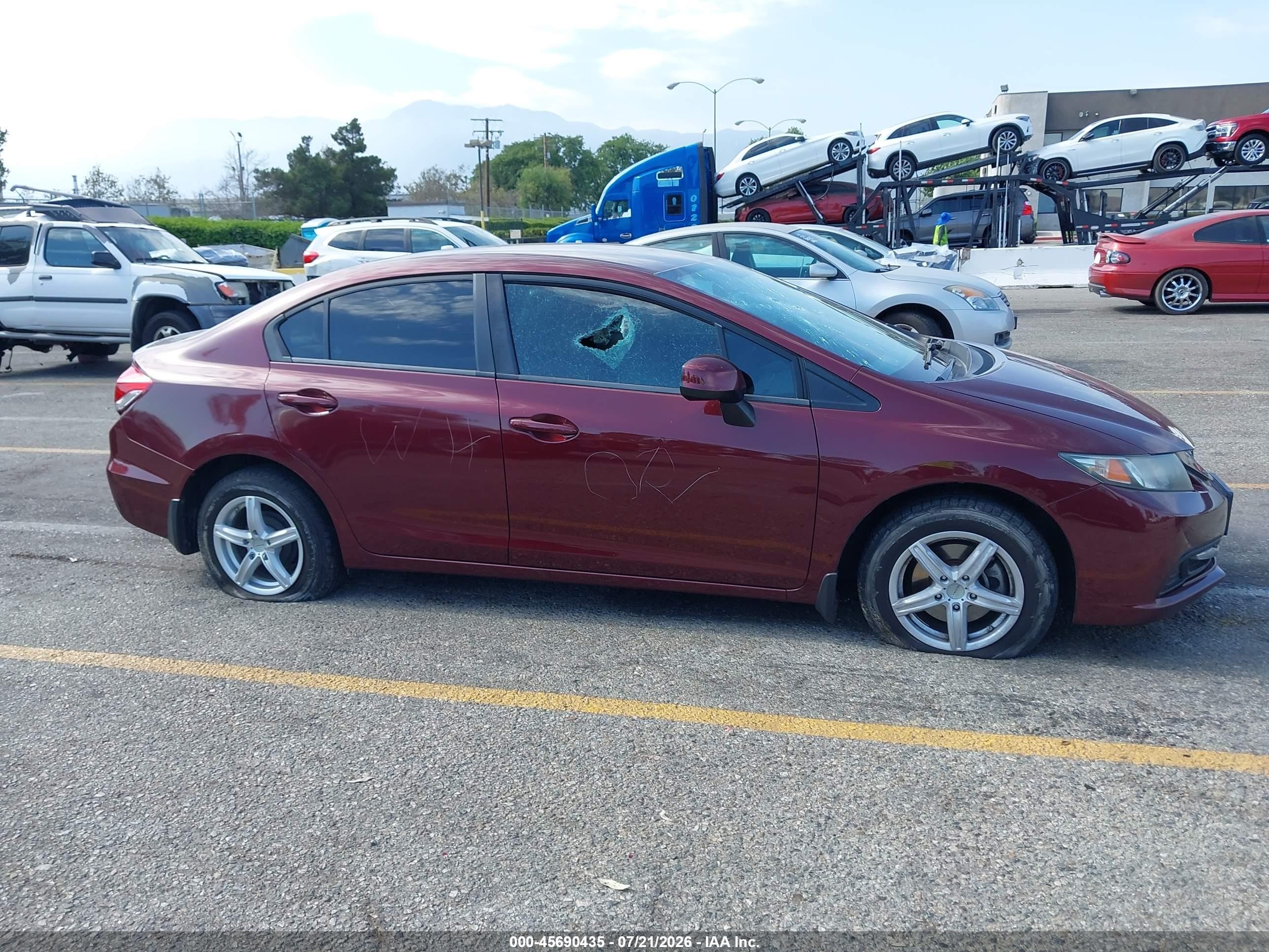 2013 Honda Civic Lx Темно-бордовый vin: 2HGFB2F53DH525706