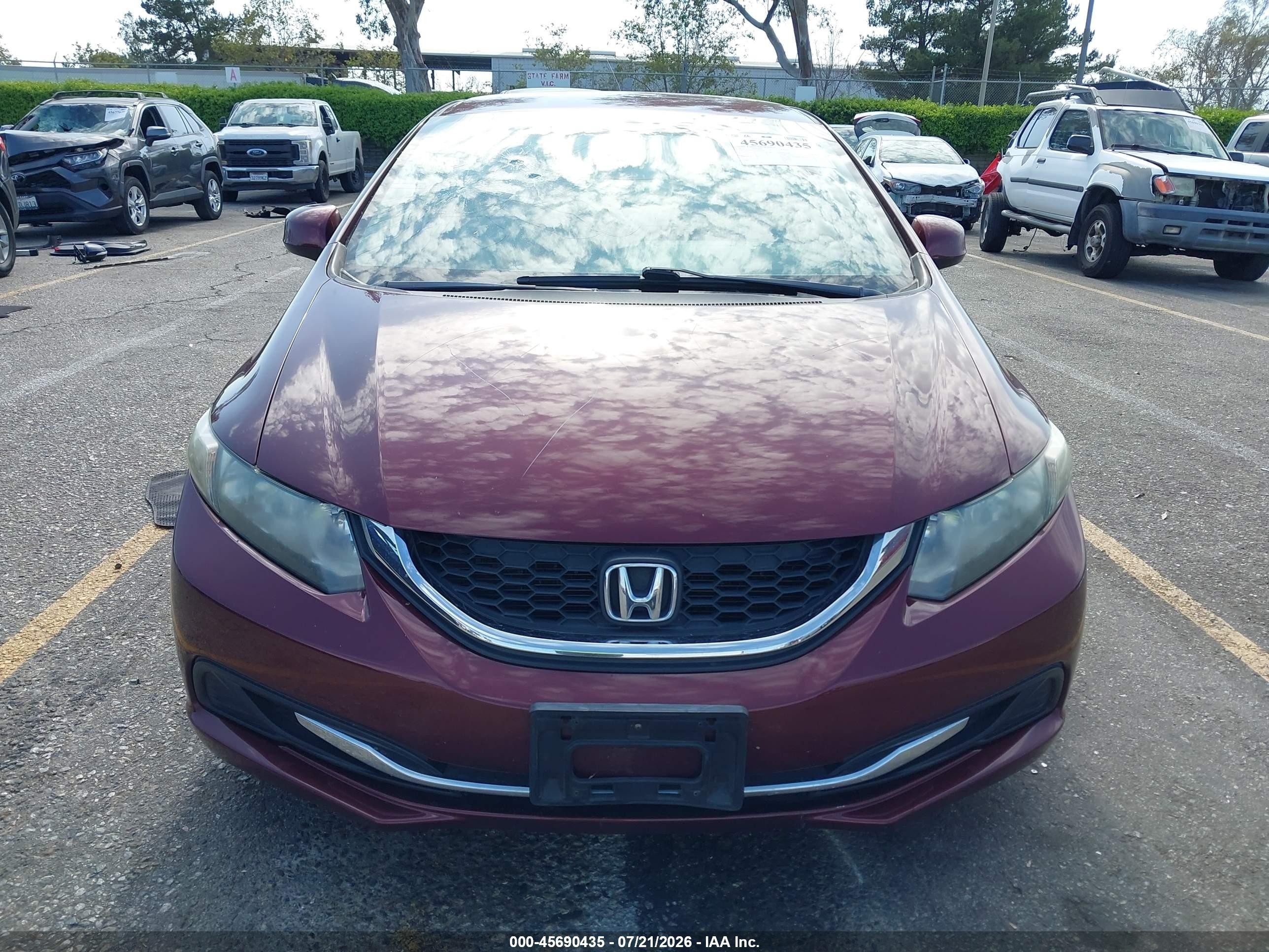 2013 Honda Civic Lx Темно-бордовый vin: 2HGFB2F53DH525706