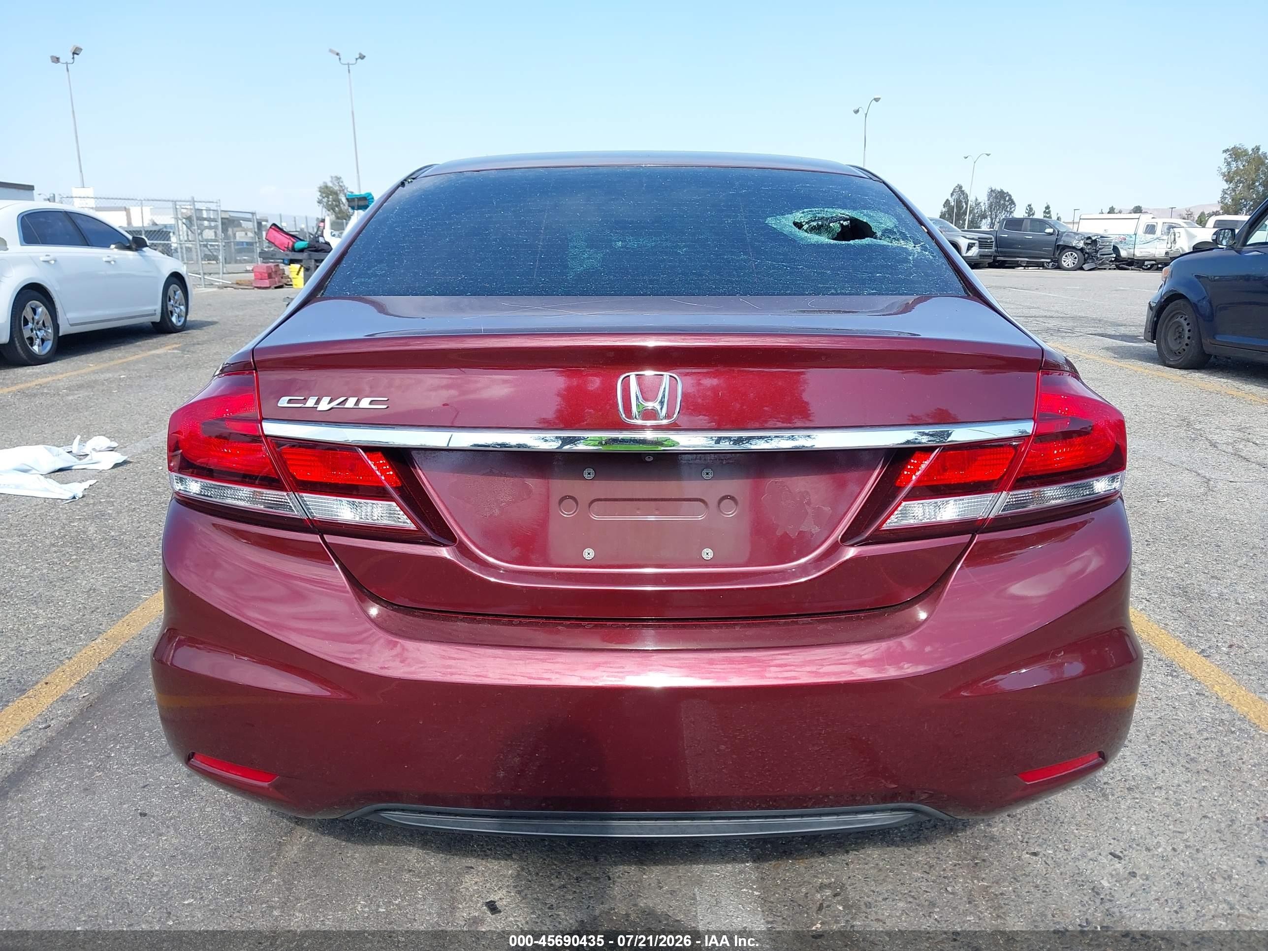 2013 Honda Civic Lx Темно-бордовый vin: 2HGFB2F53DH525706