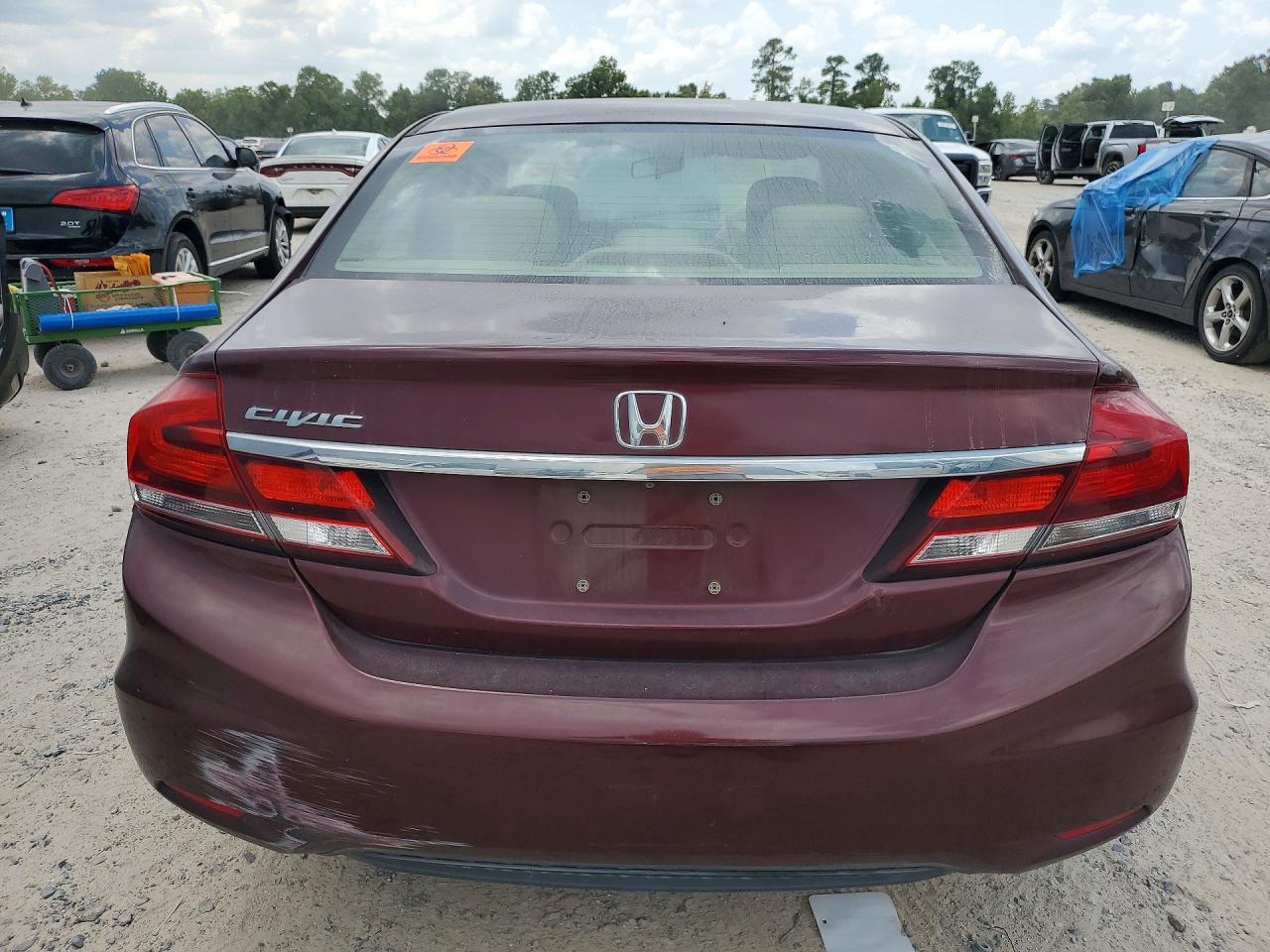 2013 Honda Civic Lx Maroon vin: 2HGFB2F53DH529867