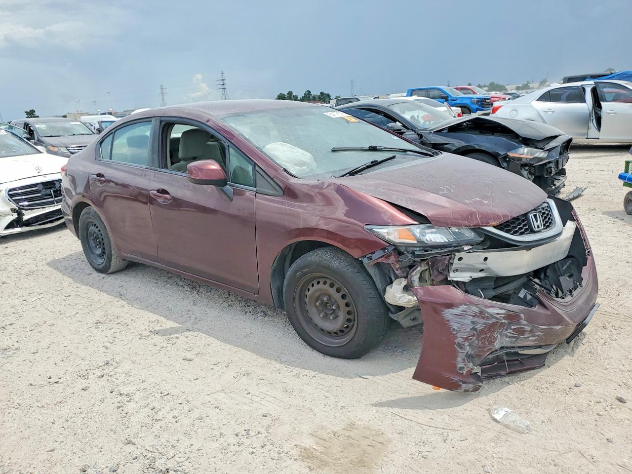 2013 Honda Civic Lx Maroon vin: 2HGFB2F53DH529867