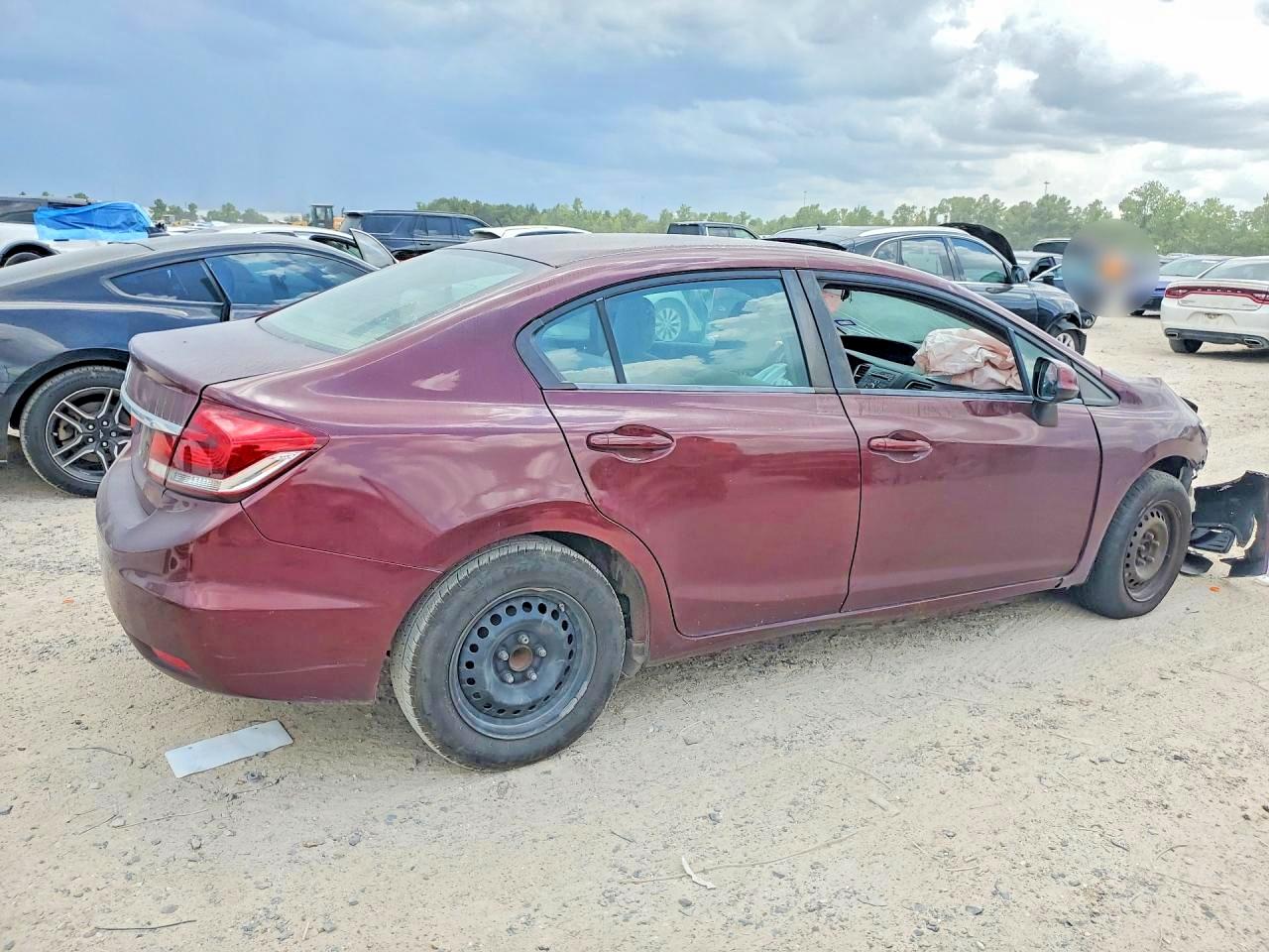 2013 Honda Civic Lx Maroon vin: 2HGFB2F53DH529867