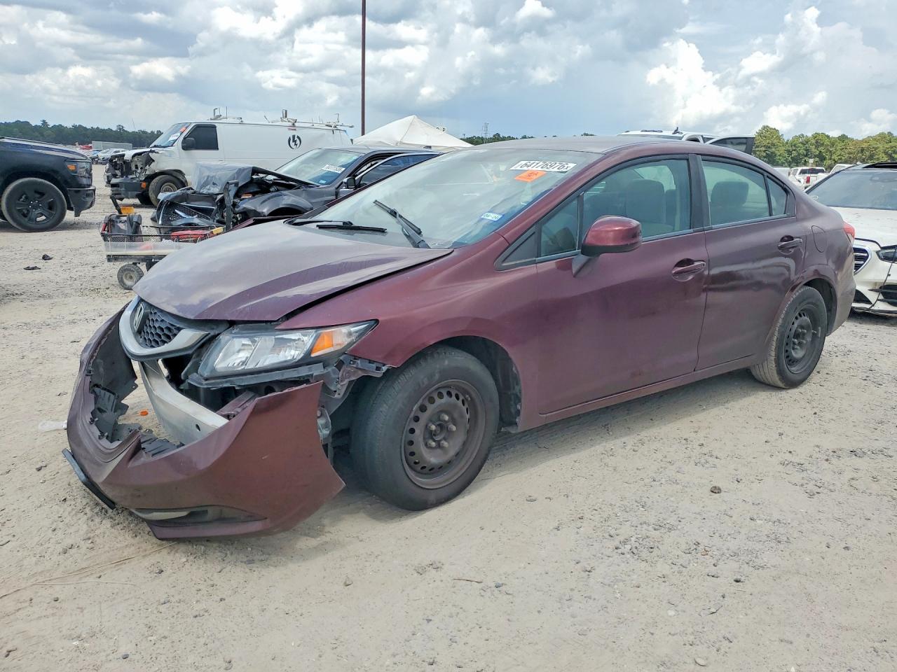 2013 Honda Civic Lx Maroon vin: 2HGFB2F53DH529867