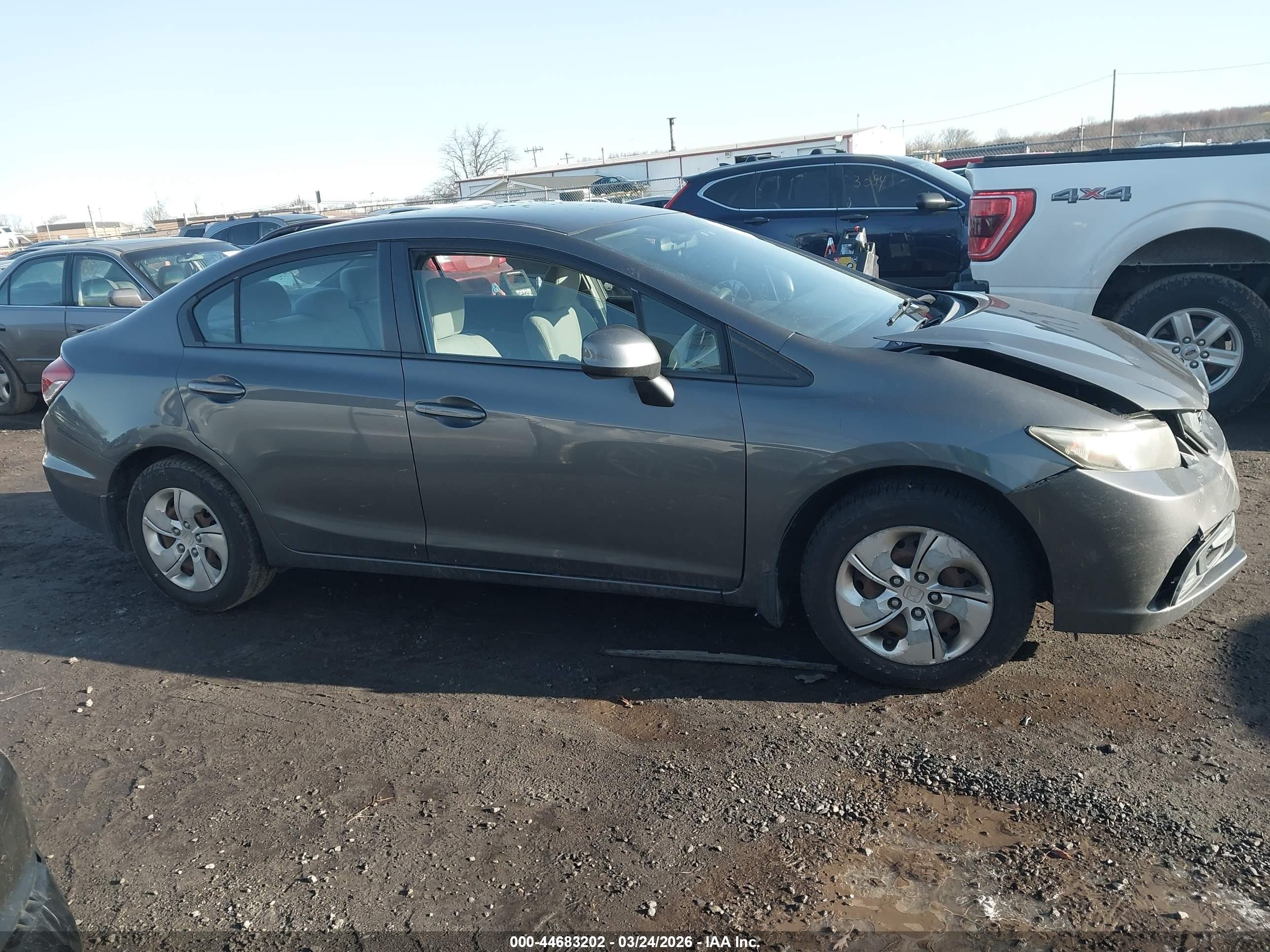2013 Honda Civic Lx Gray vin: 2HGFB2F53DH544417