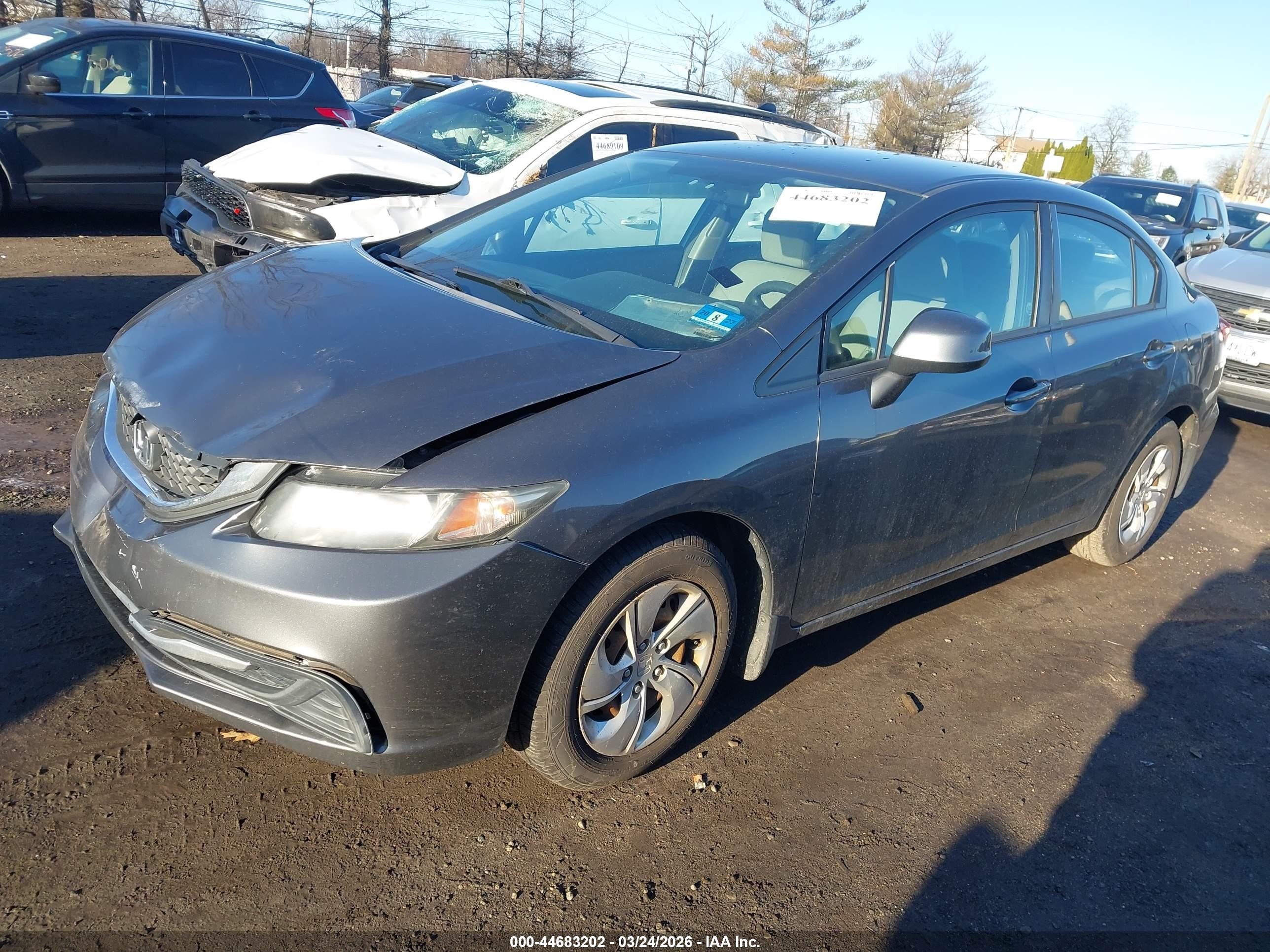 2013 Honda Civic Lx Gray vin: 2HGFB2F53DH544417