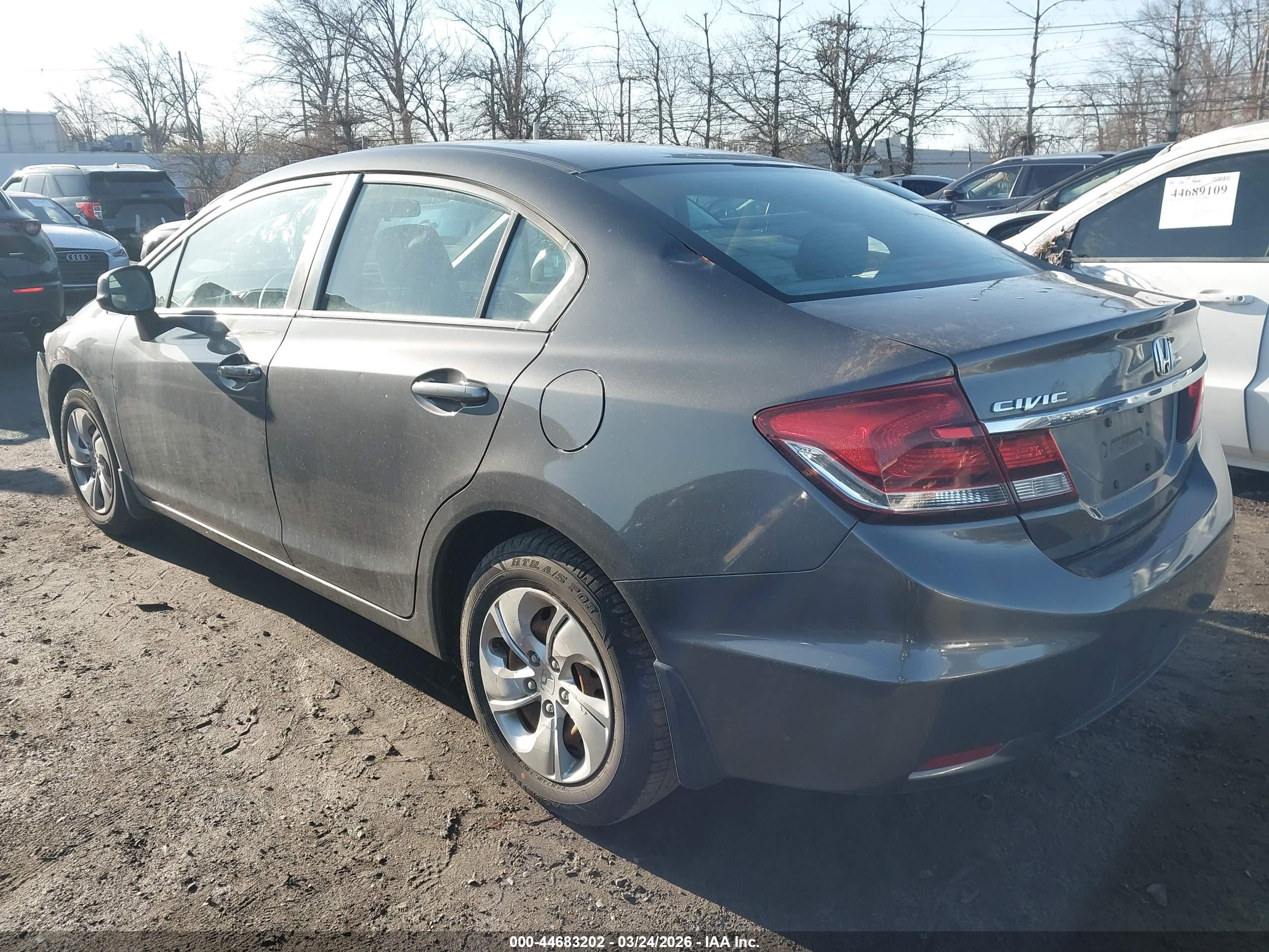 2013 Honda Civic Lx Gray vin: 2HGFB2F53DH544417