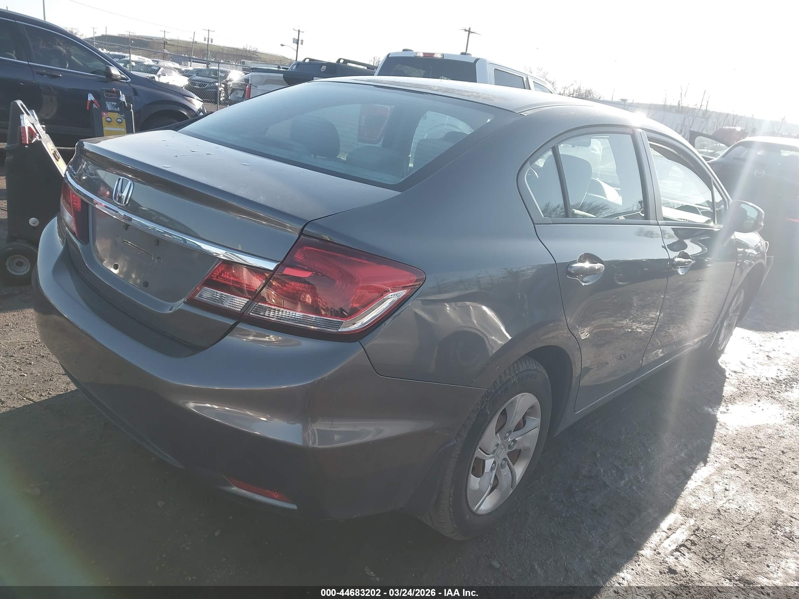 2013 Honda Civic Lx Gray vin: 2HGFB2F53DH544417