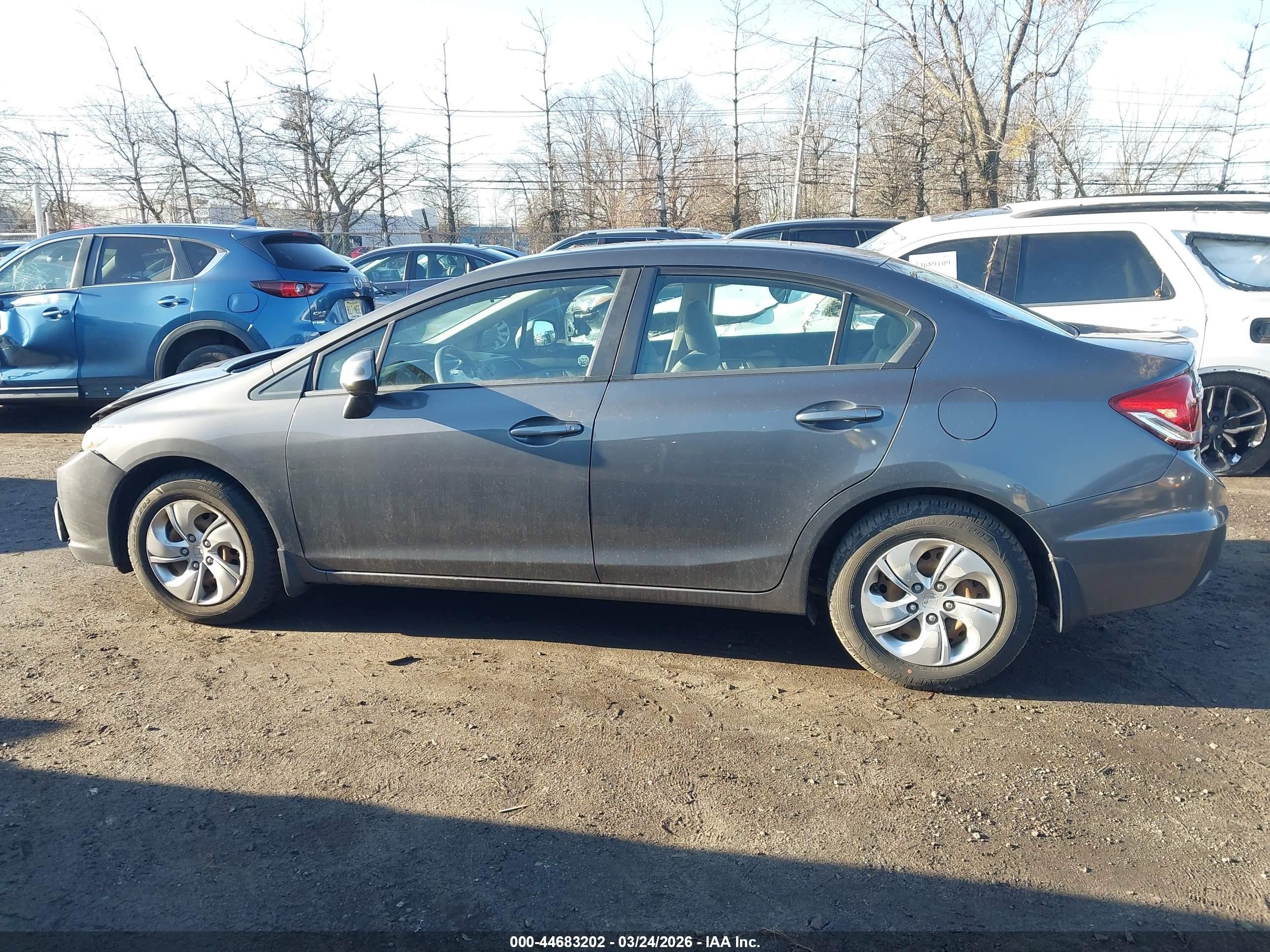 2013 Honda Civic Lx Gray vin: 2HGFB2F53DH544417