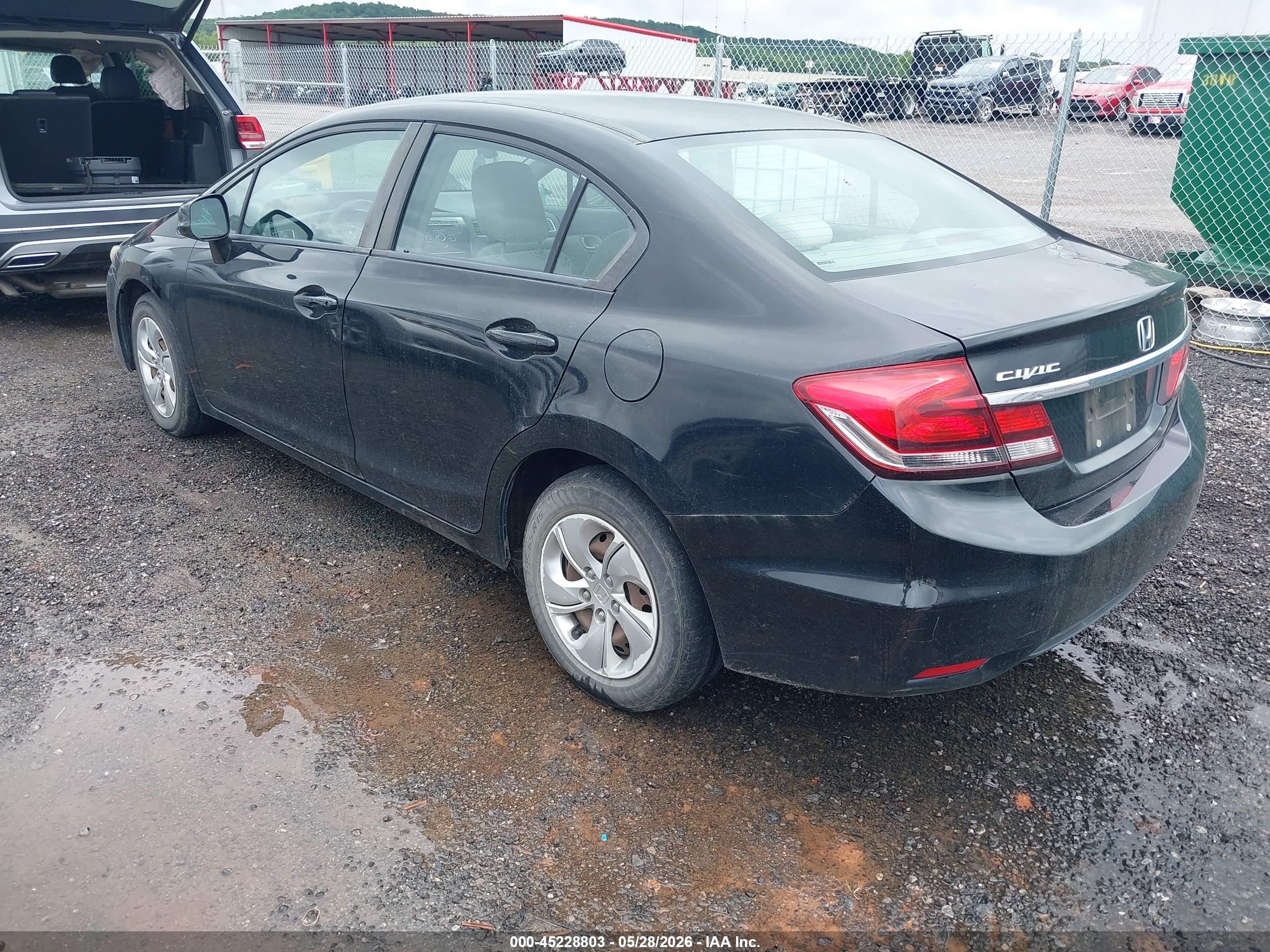 2013 Honda Civic Lx Black vin: 2HGFB2F53DH554901