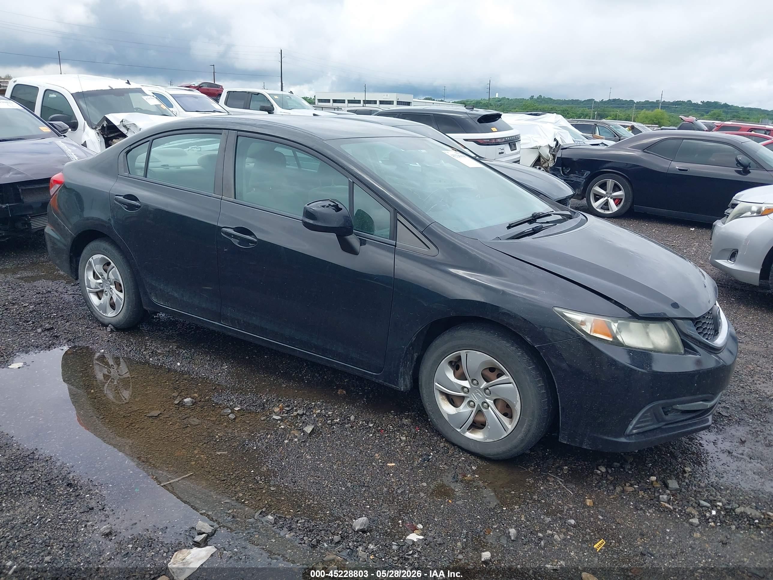 2013 Honda Civic Lx Black vin: 2HGFB2F53DH554901
