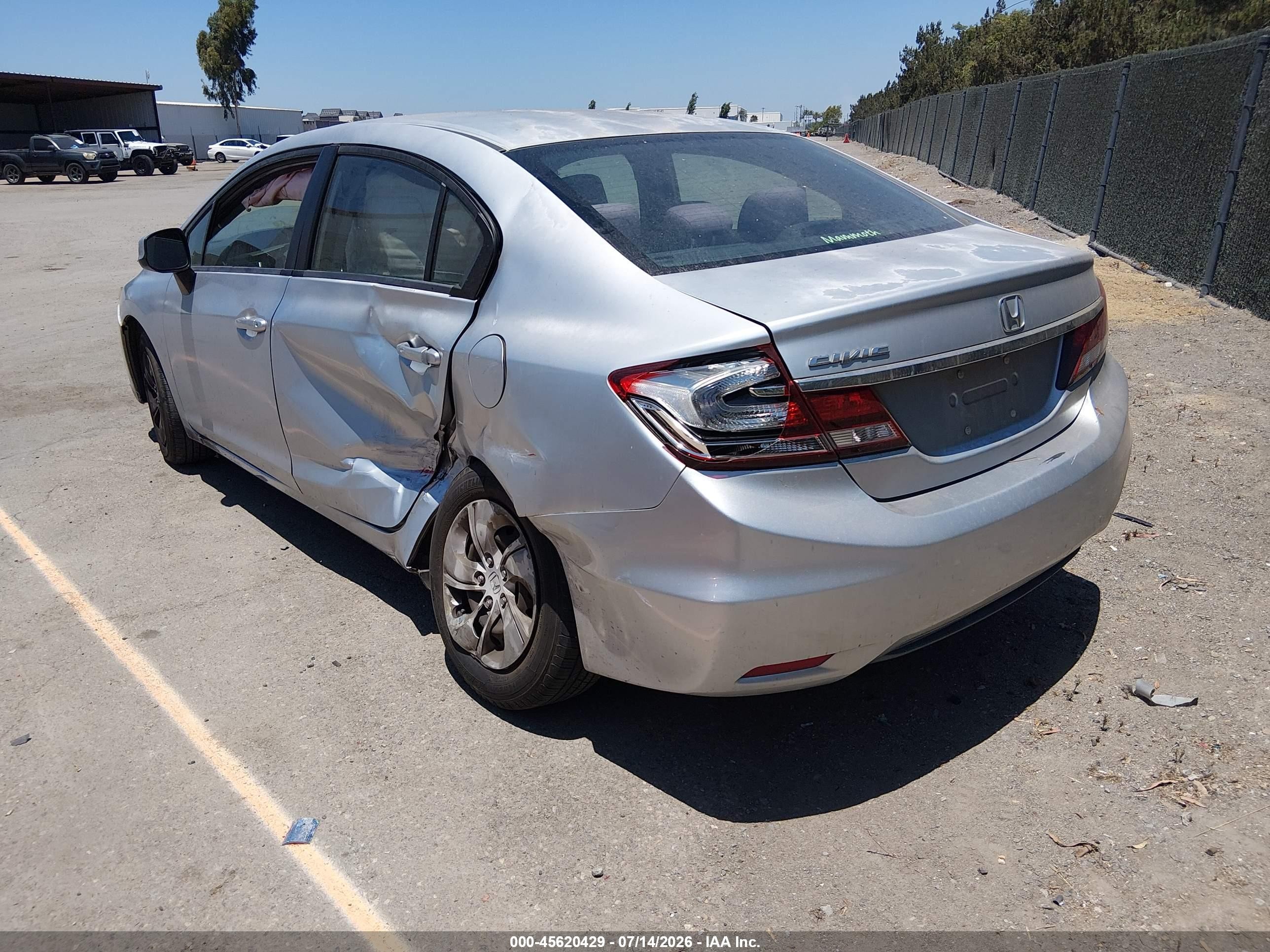 2013 Honda Civic Lx Gray vin: 2HGFB2F53DH560746