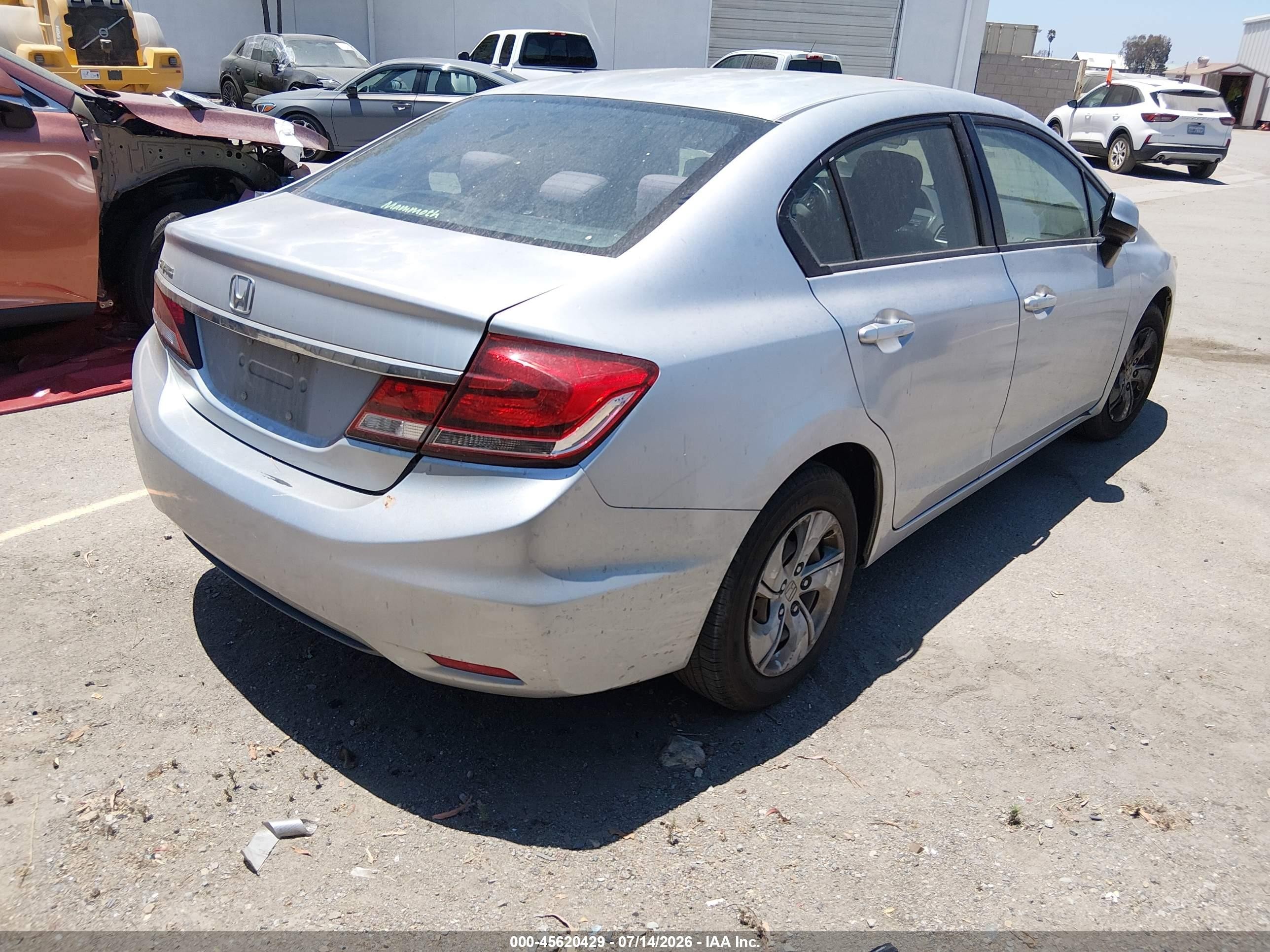 2013 Honda Civic Lx Gray vin: 2HGFB2F53DH560746