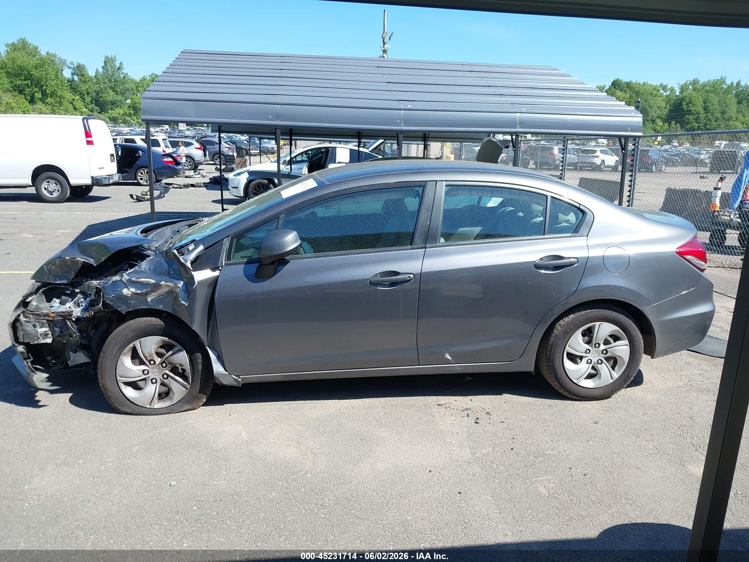 2013 Honda Civic Lx Gray vin: 2HGFB2F53DH569477