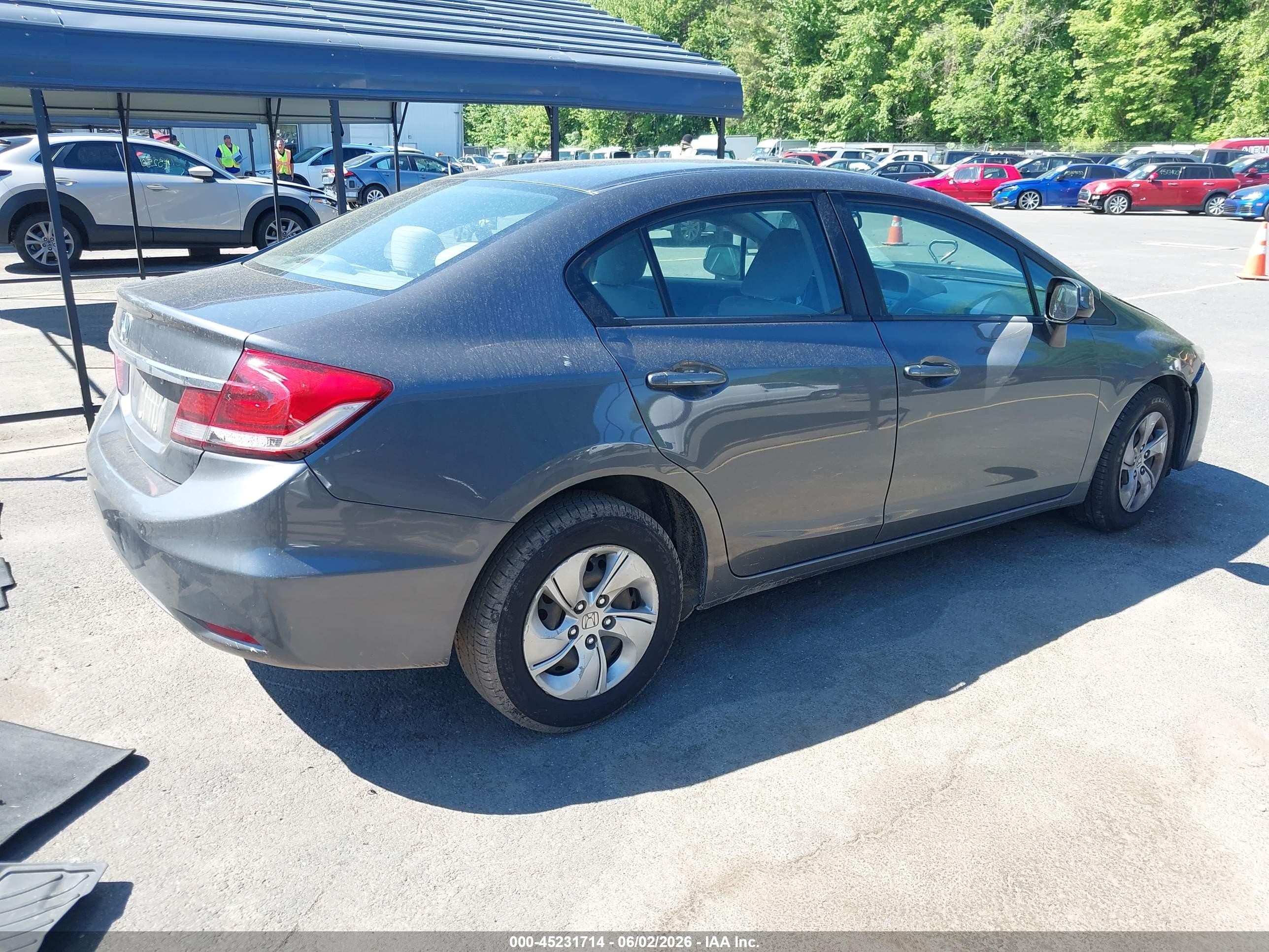 2013 Honda Civic Lx Gray vin: 2HGFB2F53DH569477