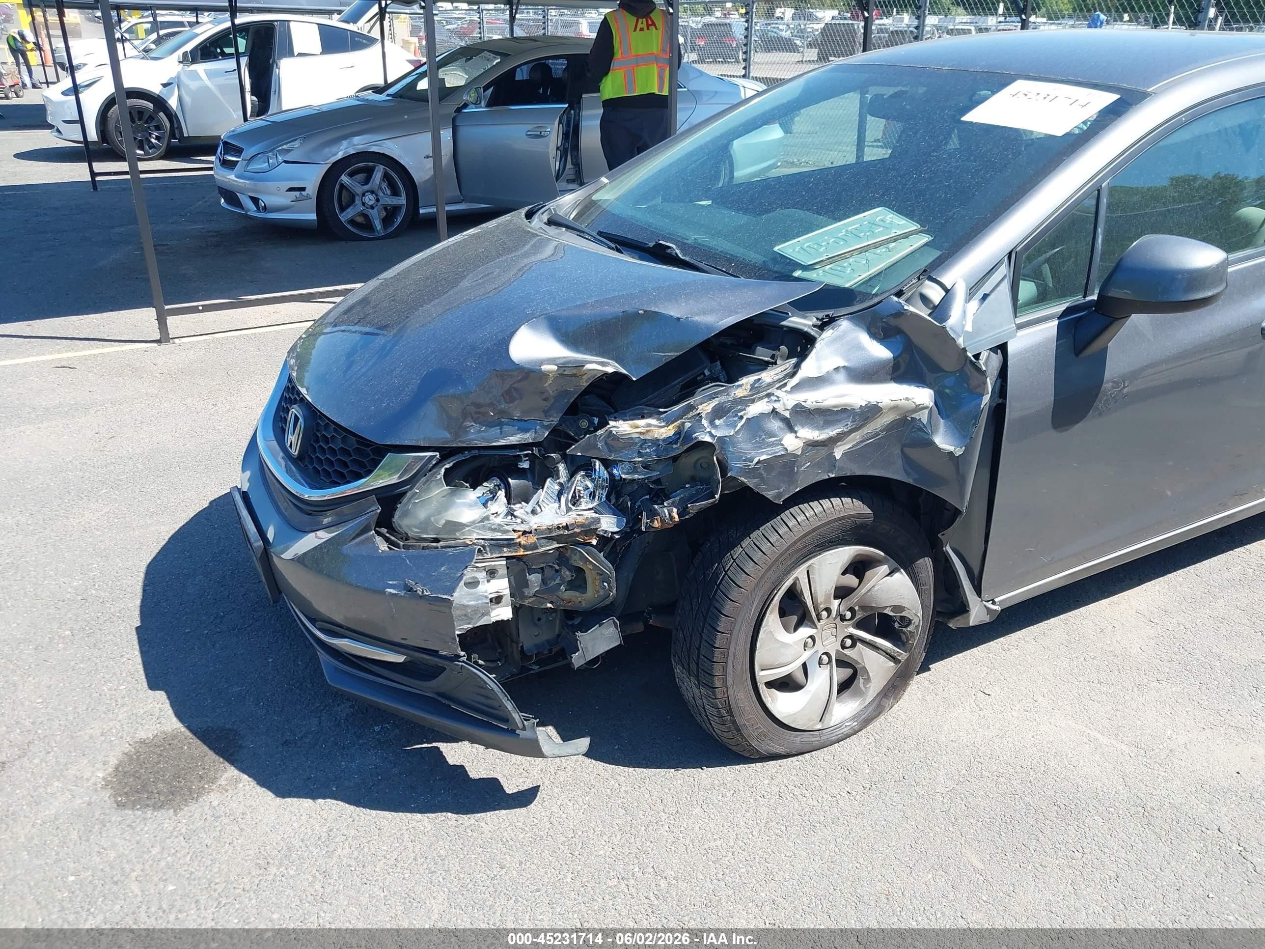 2013 Honda Civic Lx Gray vin: 2HGFB2F53DH569477