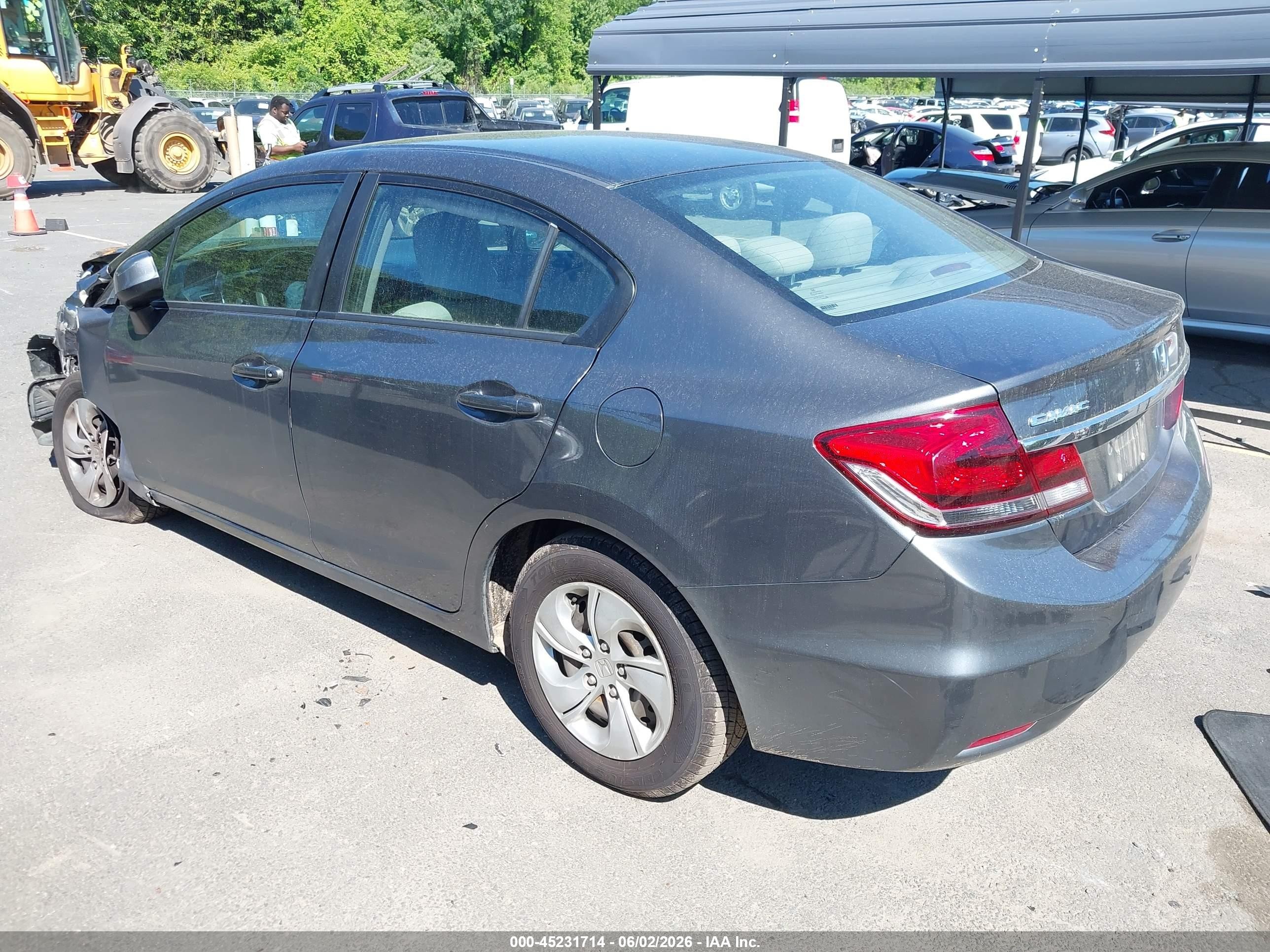 2013 Honda Civic Lx Gray vin: 2HGFB2F53DH569477