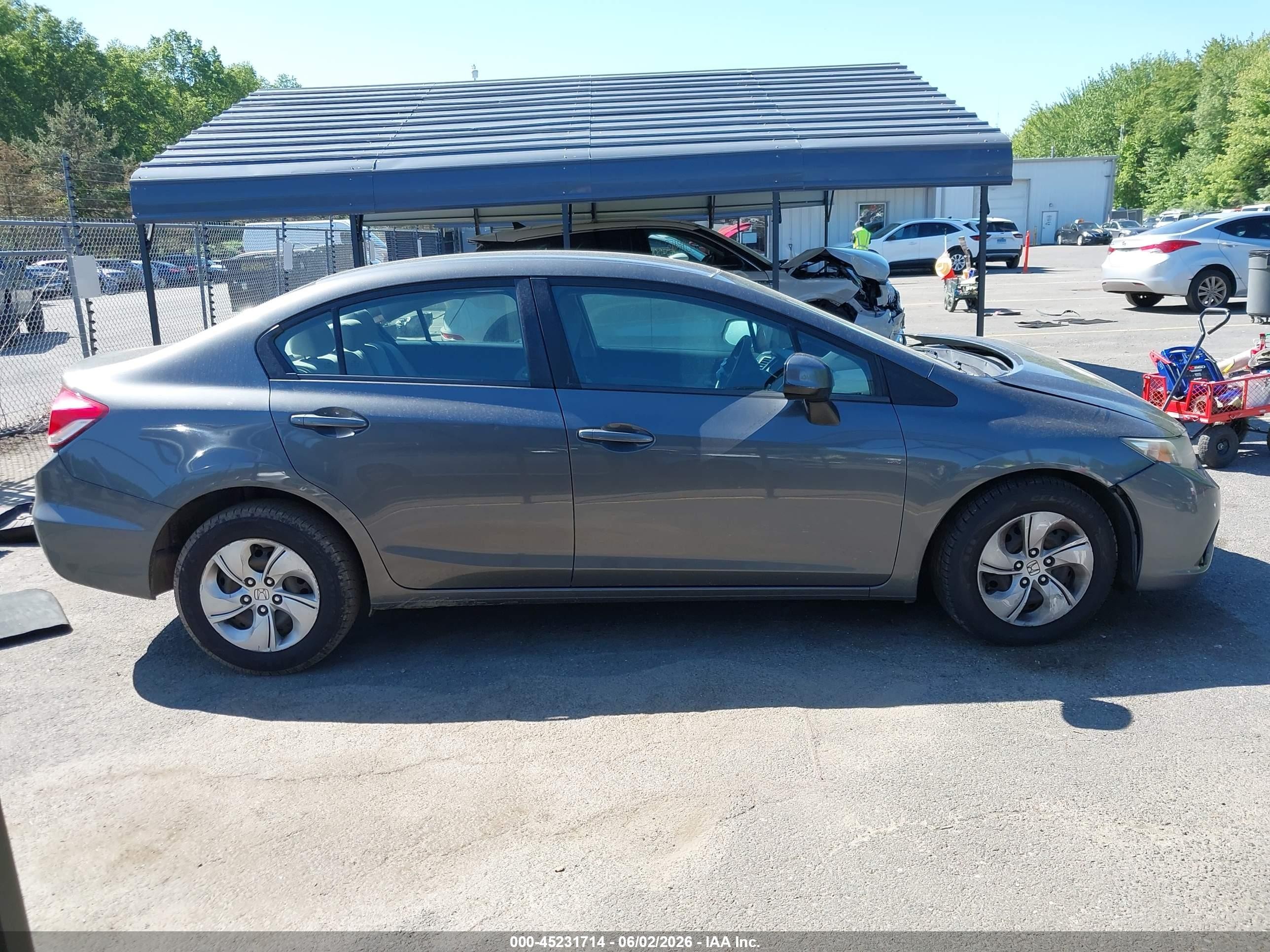 2013 Honda Civic Lx Gray vin: 2HGFB2F53DH569477