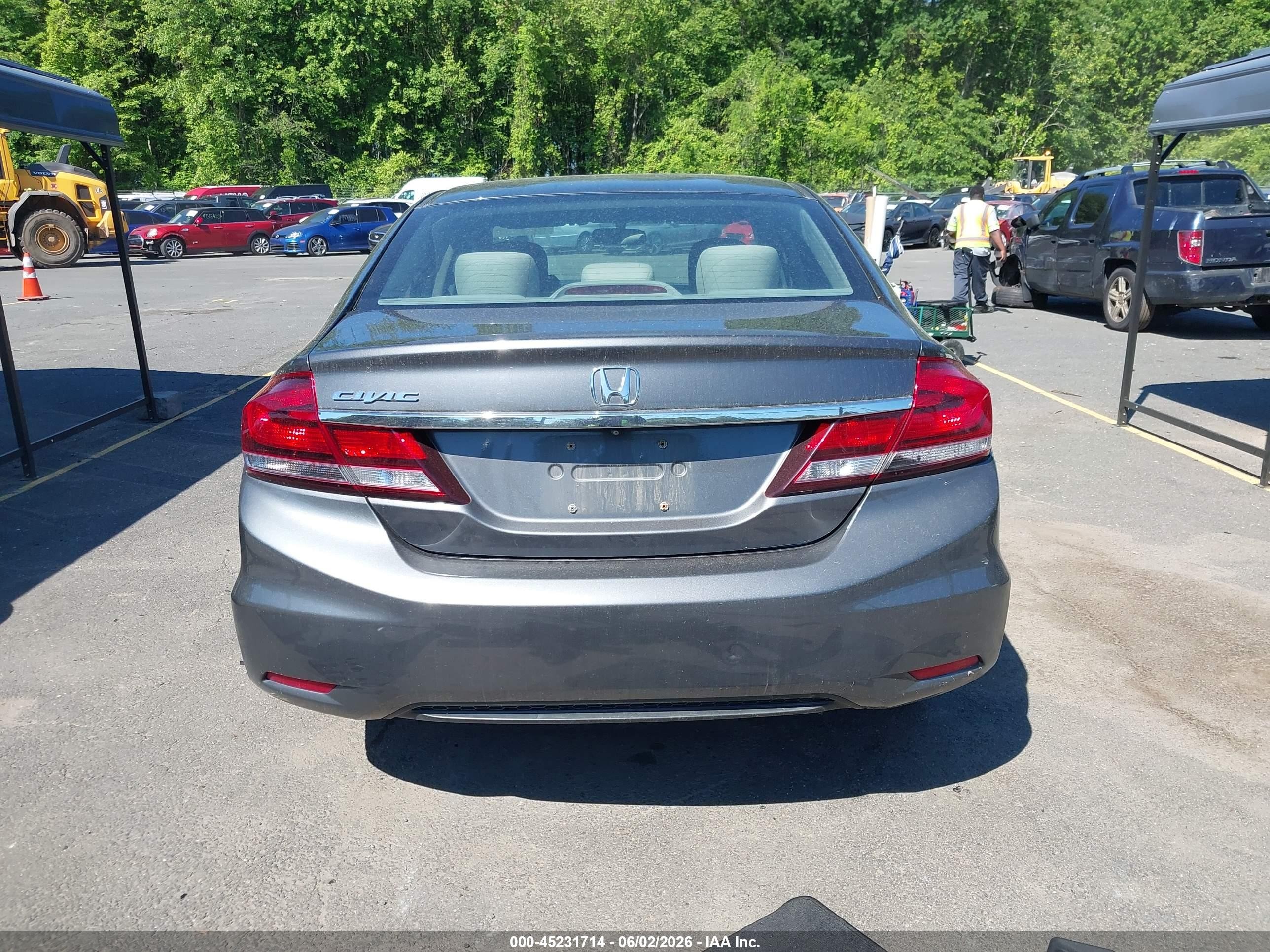 2013 Honda Civic Lx Gray vin: 2HGFB2F53DH569477