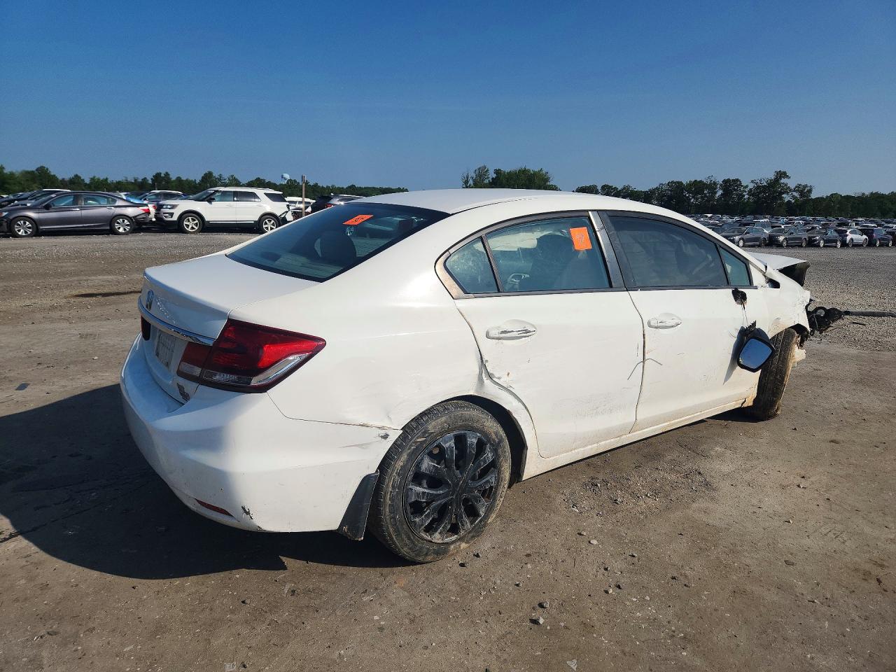 2013 Honda Civic Lx White vin: 2HGFB2F53DH570399