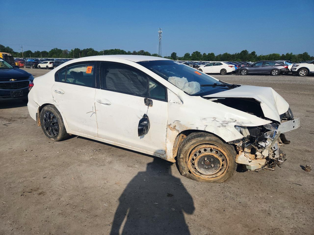 2013 Honda Civic Lx White vin: 2HGFB2F53DH570399