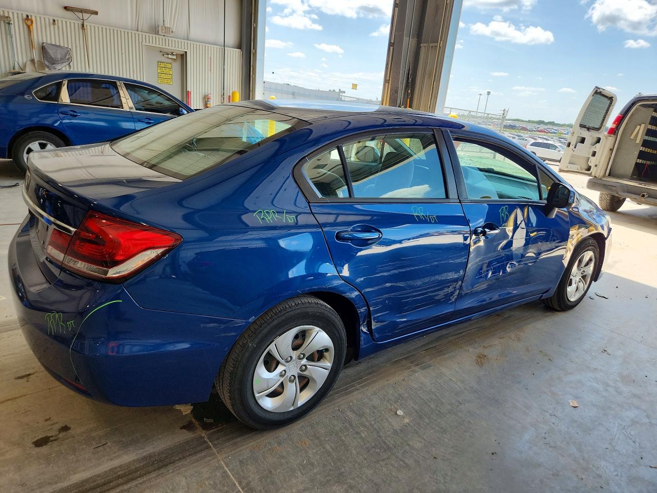 2013 Honda Civic Lx Blue vin: 2HGFB2F53DH577417