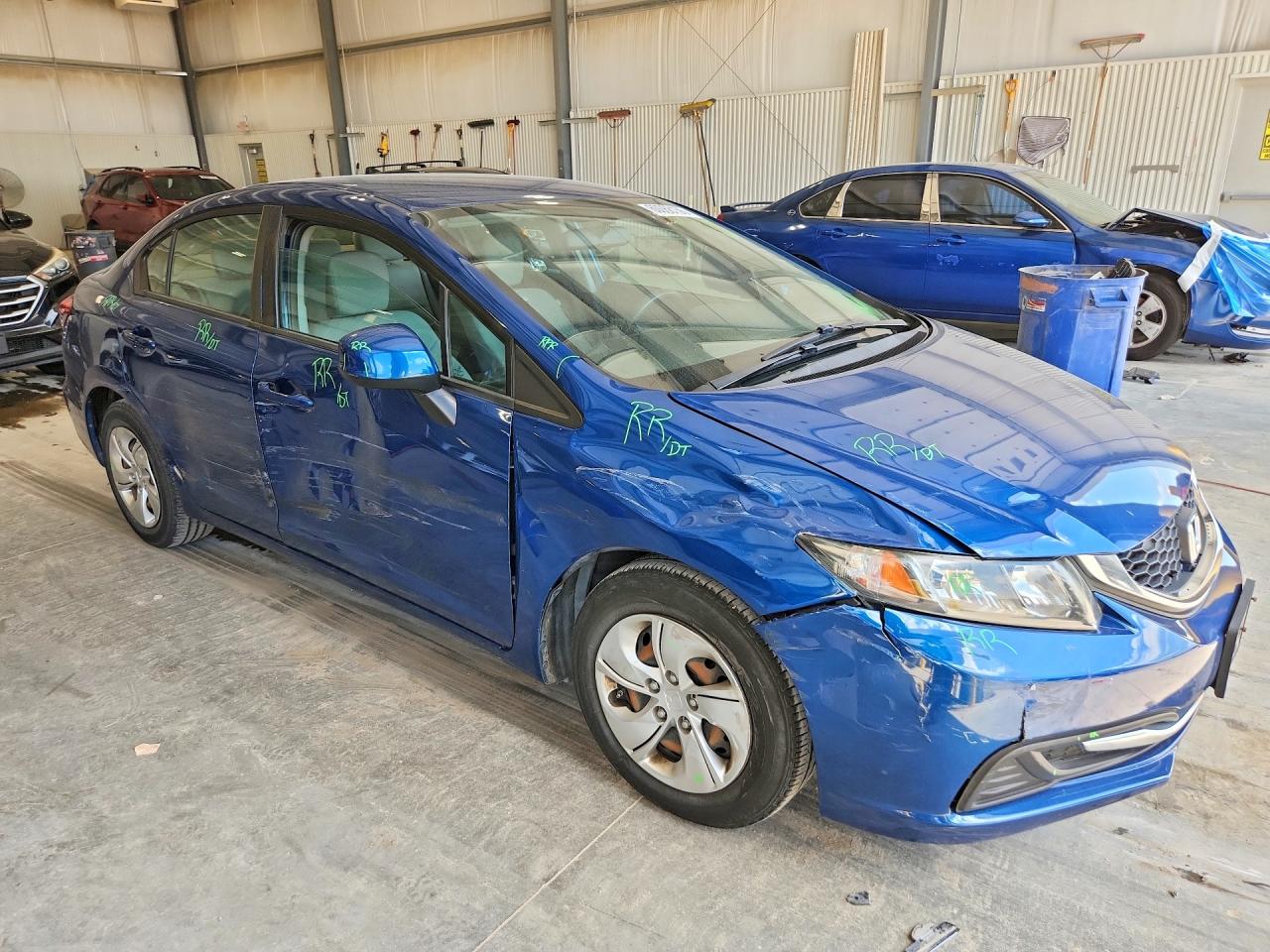 2013 Honda Civic Lx Blue vin: 2HGFB2F53DH577417