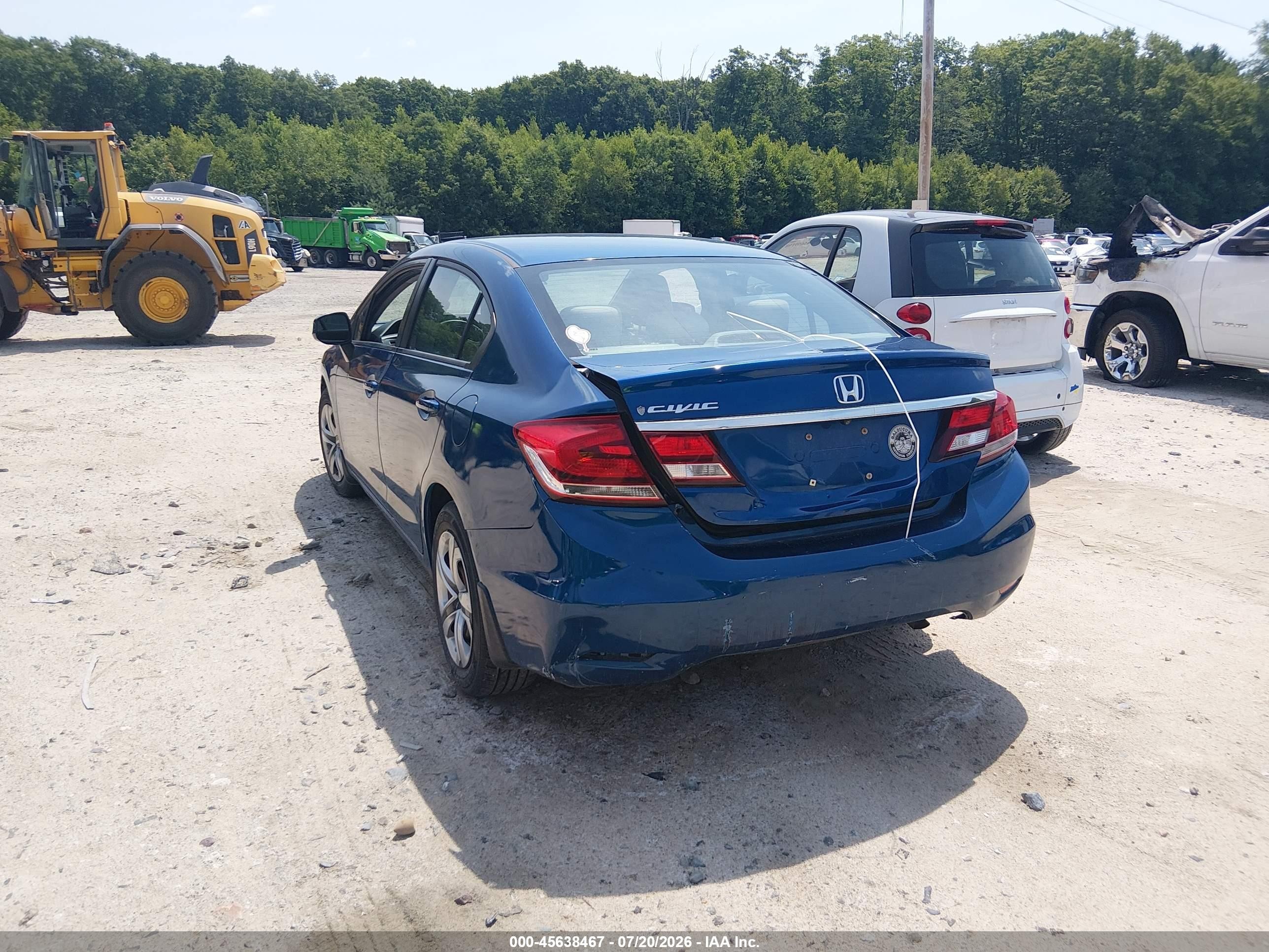 2013 Honda Civic Lx Blue vin: 2HGFB2F53DH578695