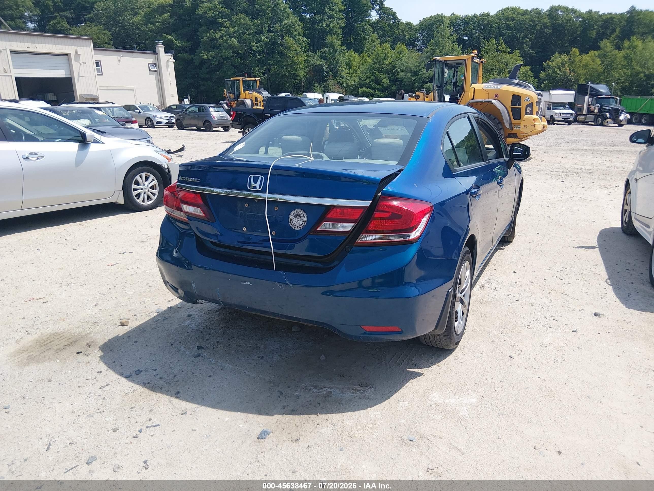 2013 Honda Civic Lx Blue vin: 2HGFB2F53DH578695
