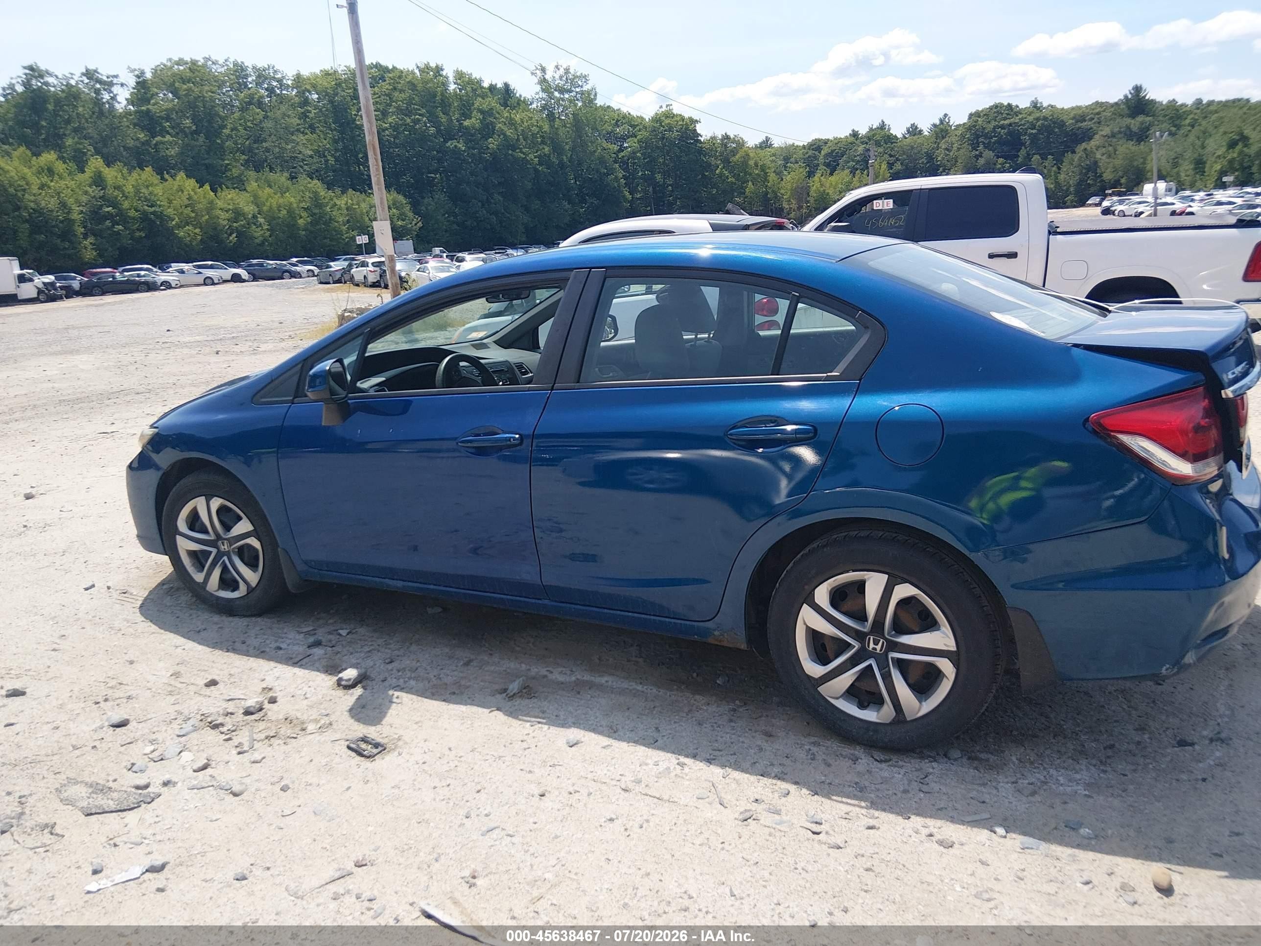 2013 Honda Civic Lx Blue vin: 2HGFB2F53DH578695