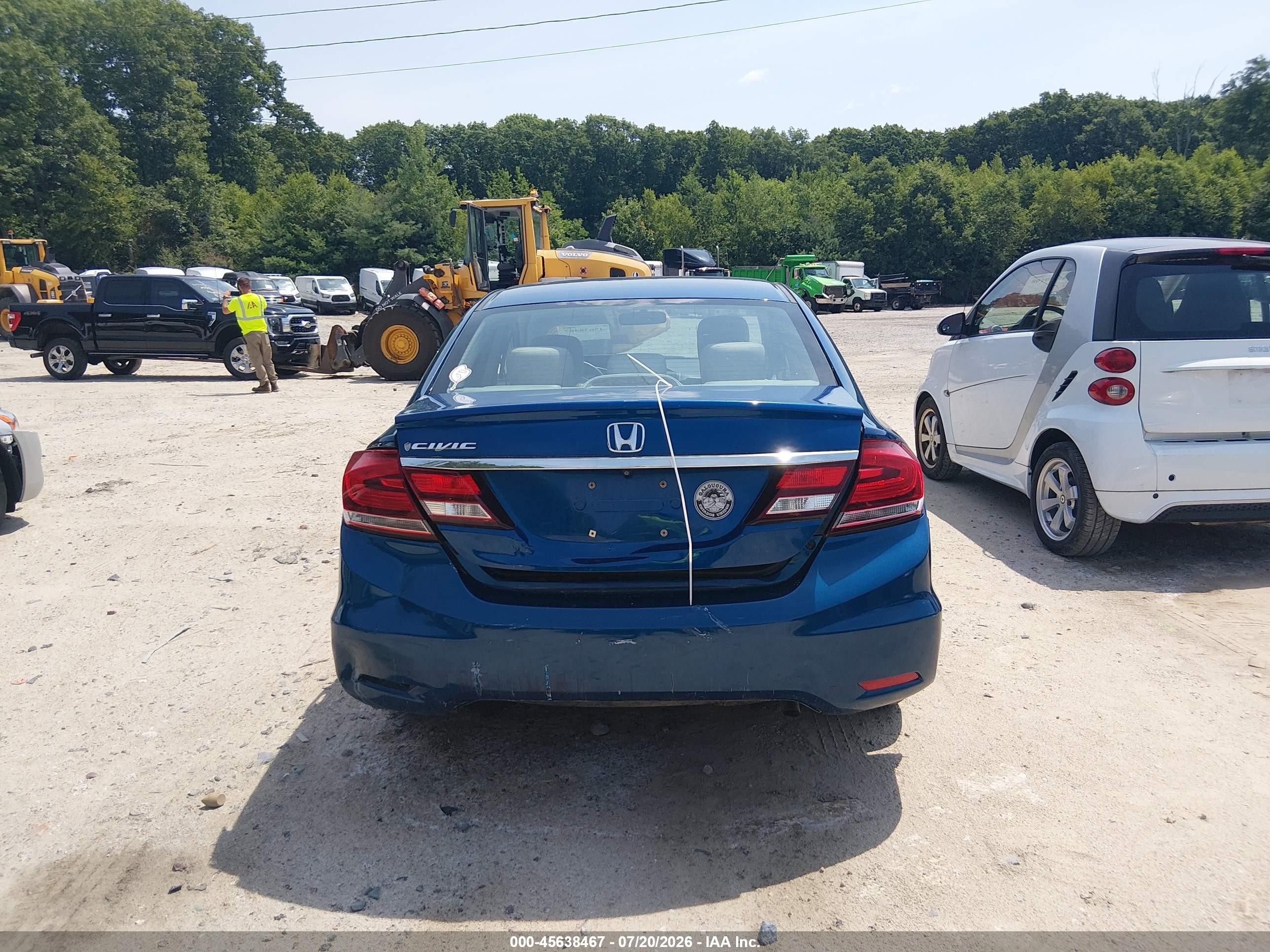 2013 Honda Civic Lx Blue vin: 2HGFB2F53DH578695
