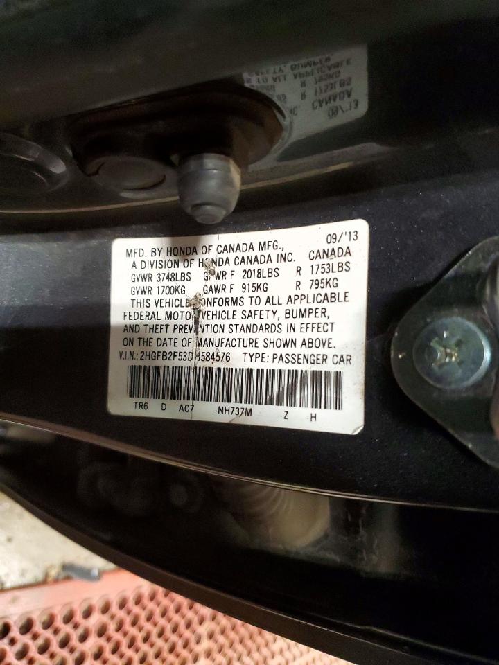 2013 Honda Civic Lx Gray vin: 2HGFB2F53DH584576