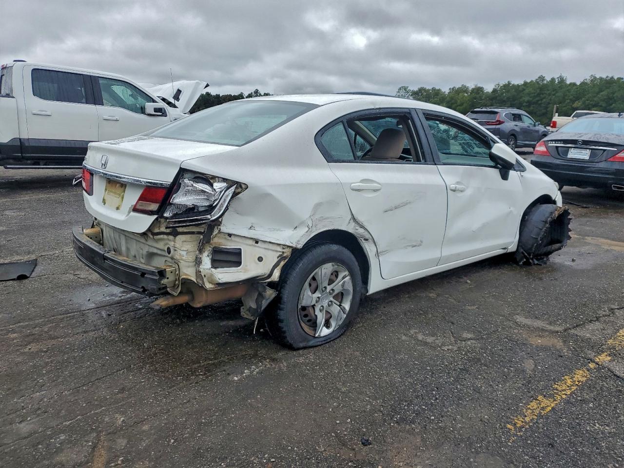 2013 Honda Civic Lx White vin: 2HGFB2F53DH590894
