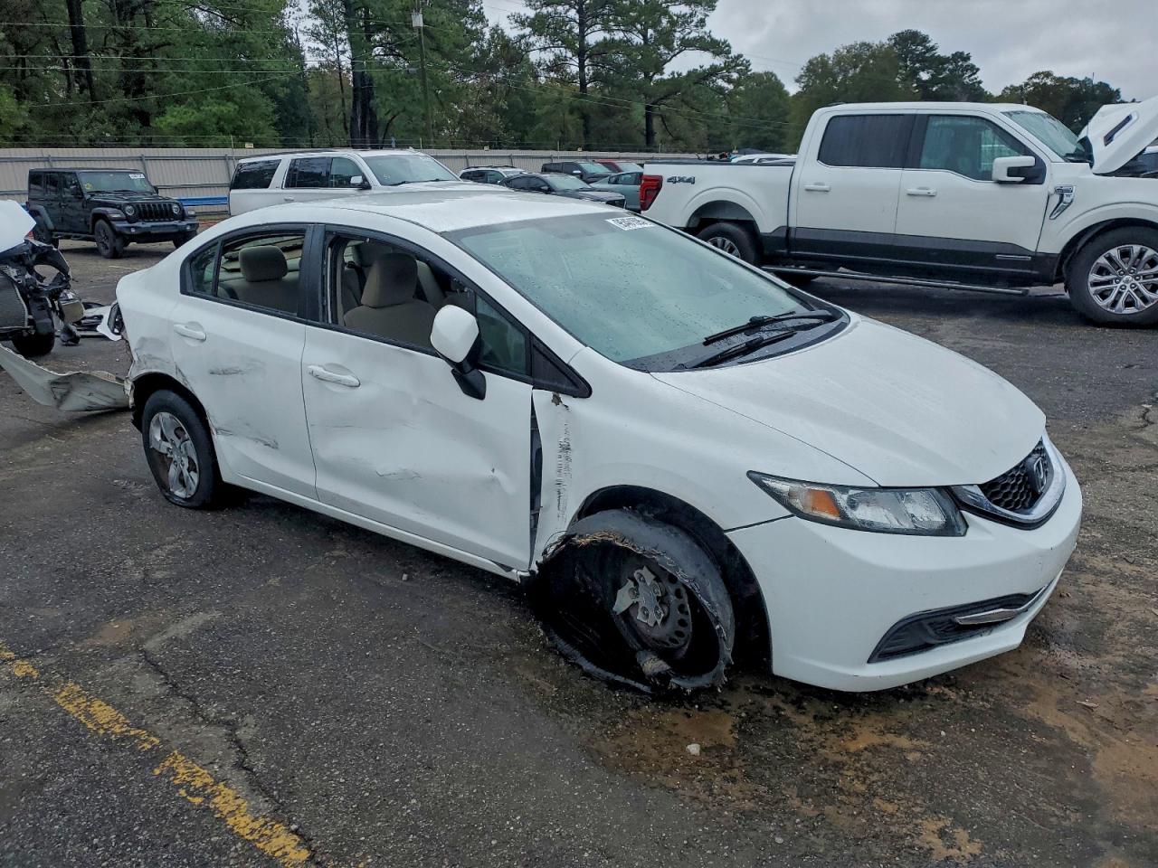 2013 Honda Civic Lx White vin: 2HGFB2F53DH590894