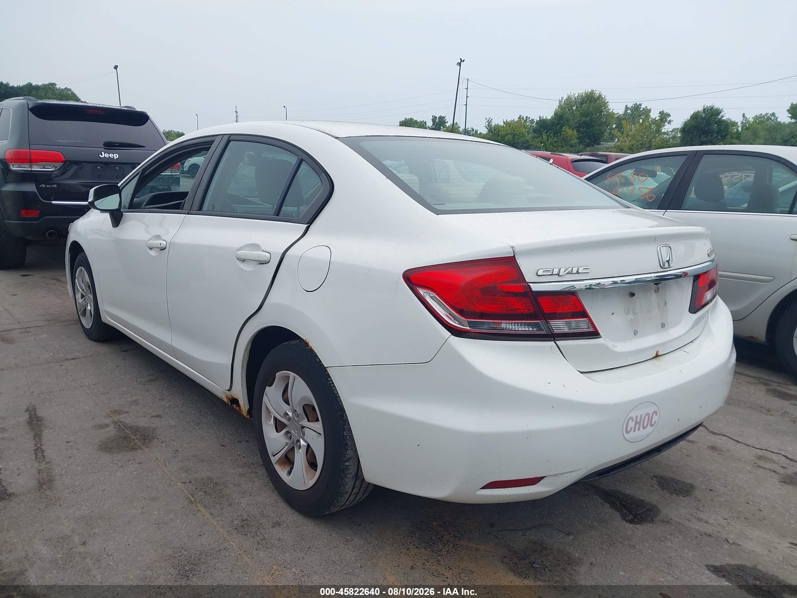 2013 Honda Civic Lx White vin: 2HGFB2F53DH599952