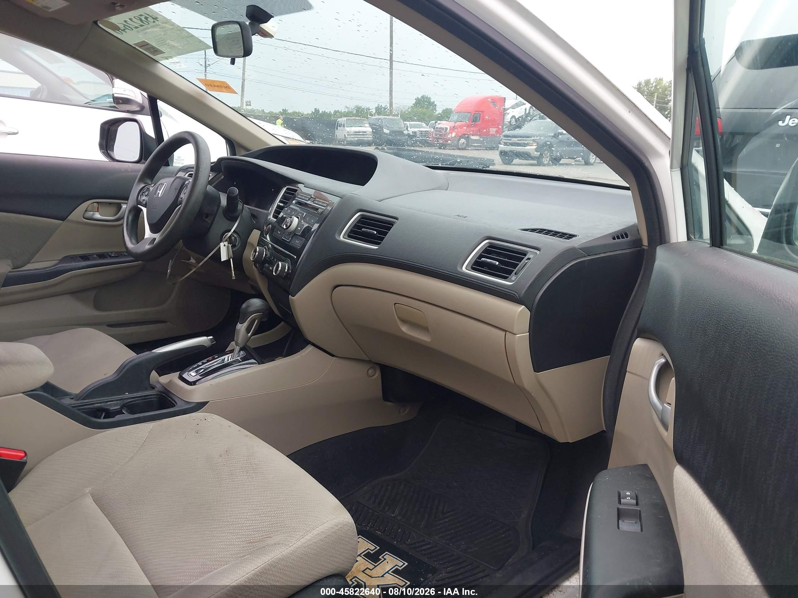 2013 Honda Civic Lx White vin: 2HGFB2F53DH599952