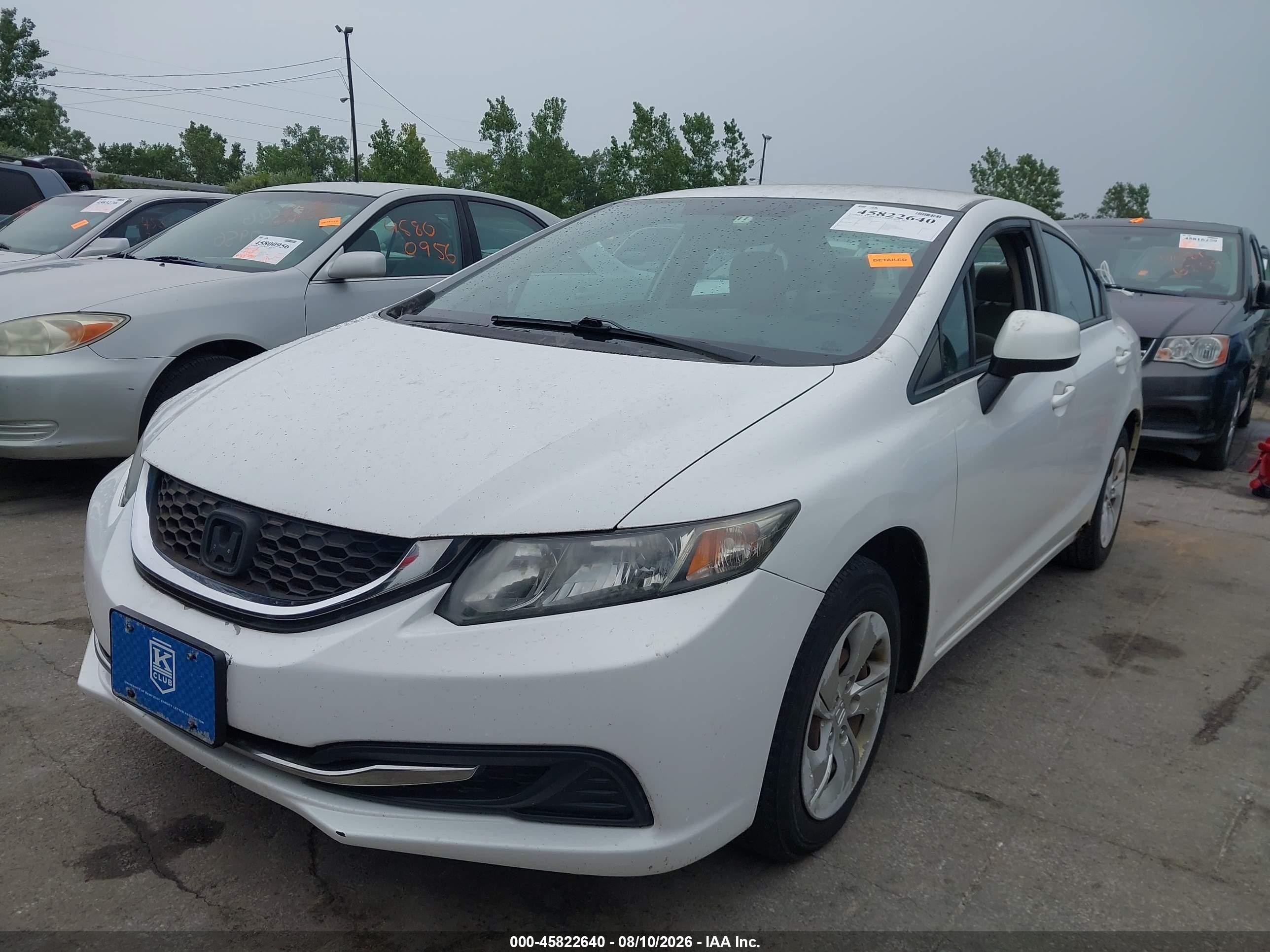 2013 Honda Civic Lx White vin: 2HGFB2F53DH599952