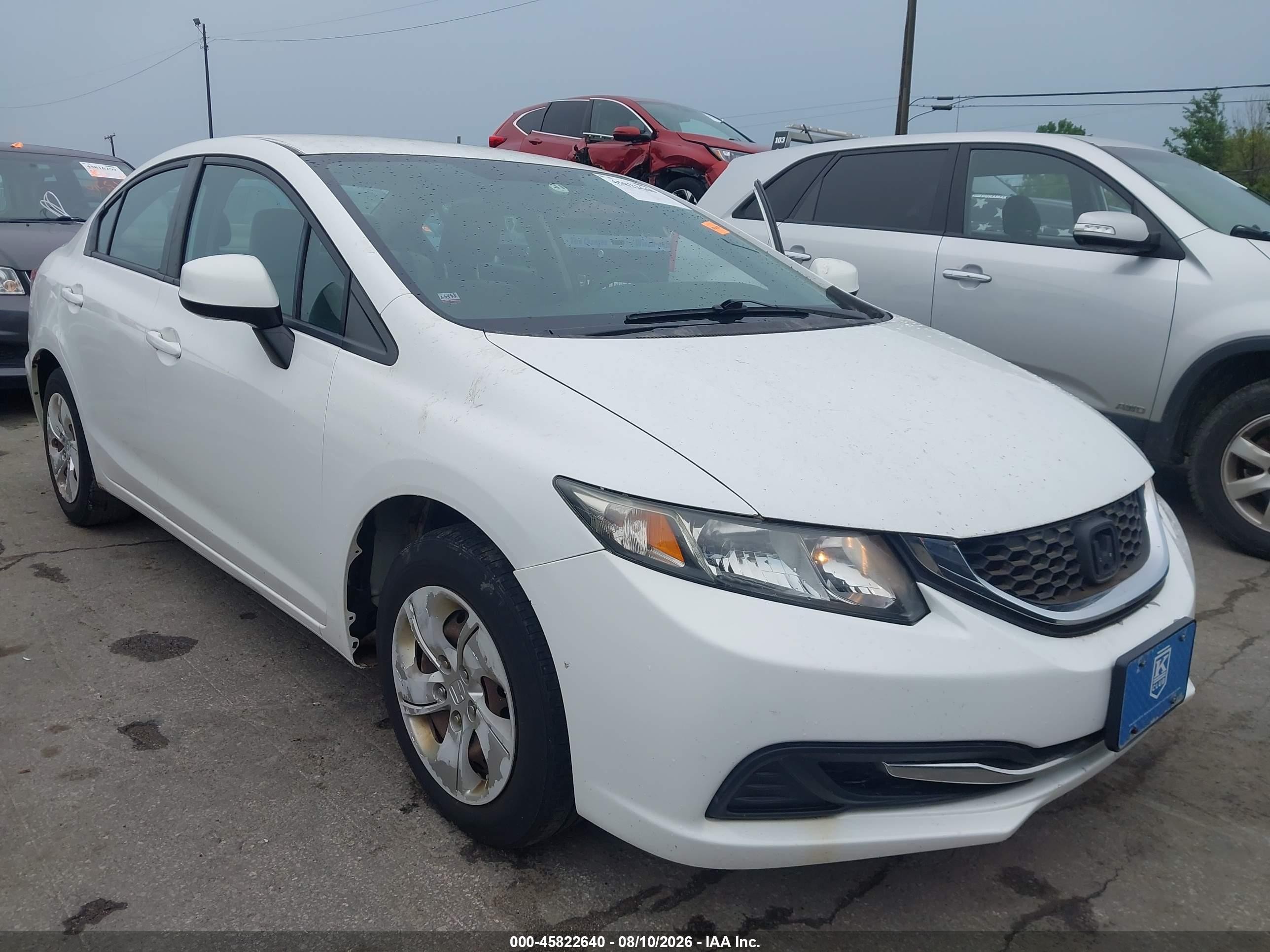 2013 Honda Civic Lx White vin: 2HGFB2F53DH599952