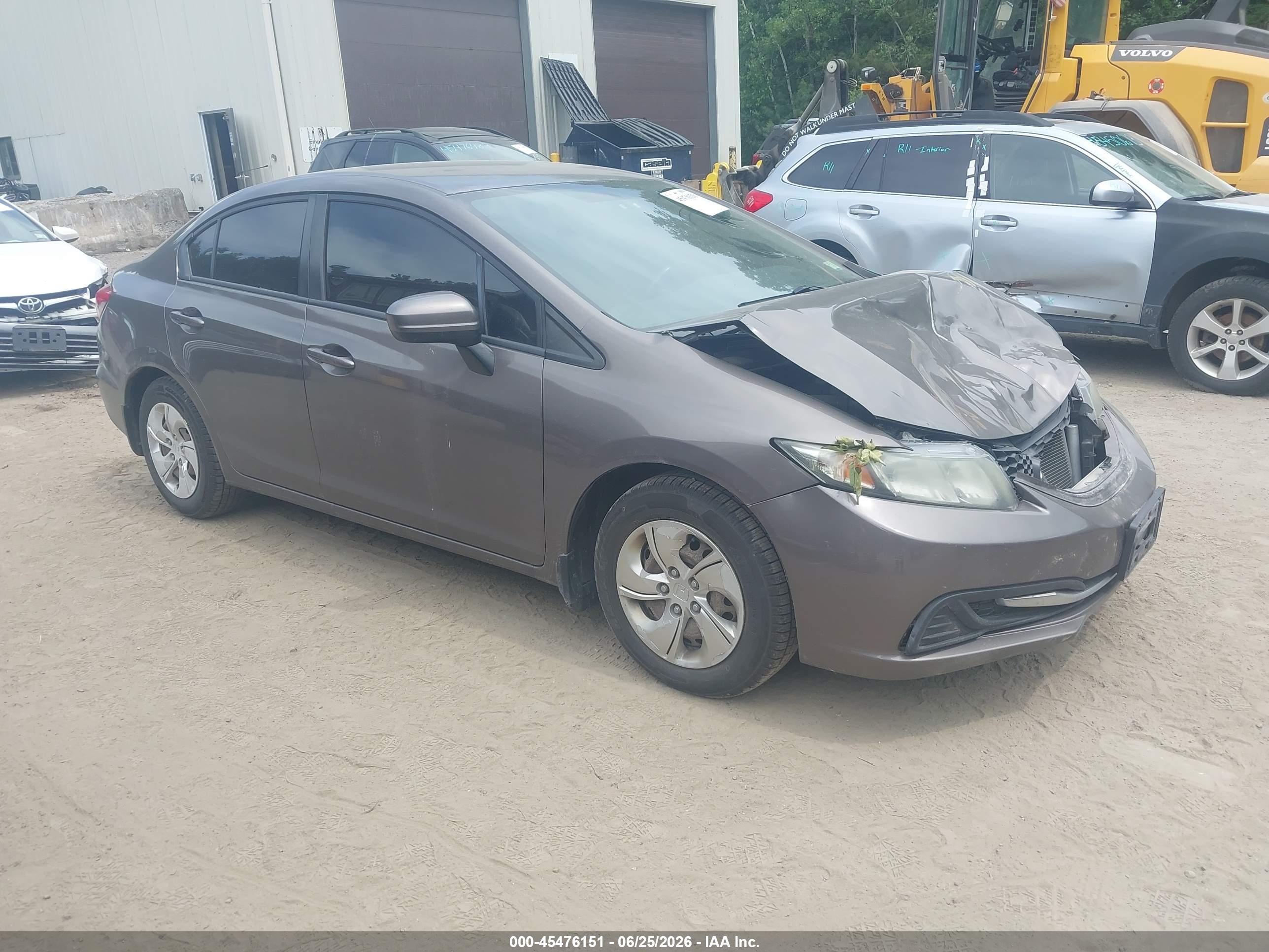 2014 Honda Civic Lx Brown vin: 2HGFB2F53EH525139
