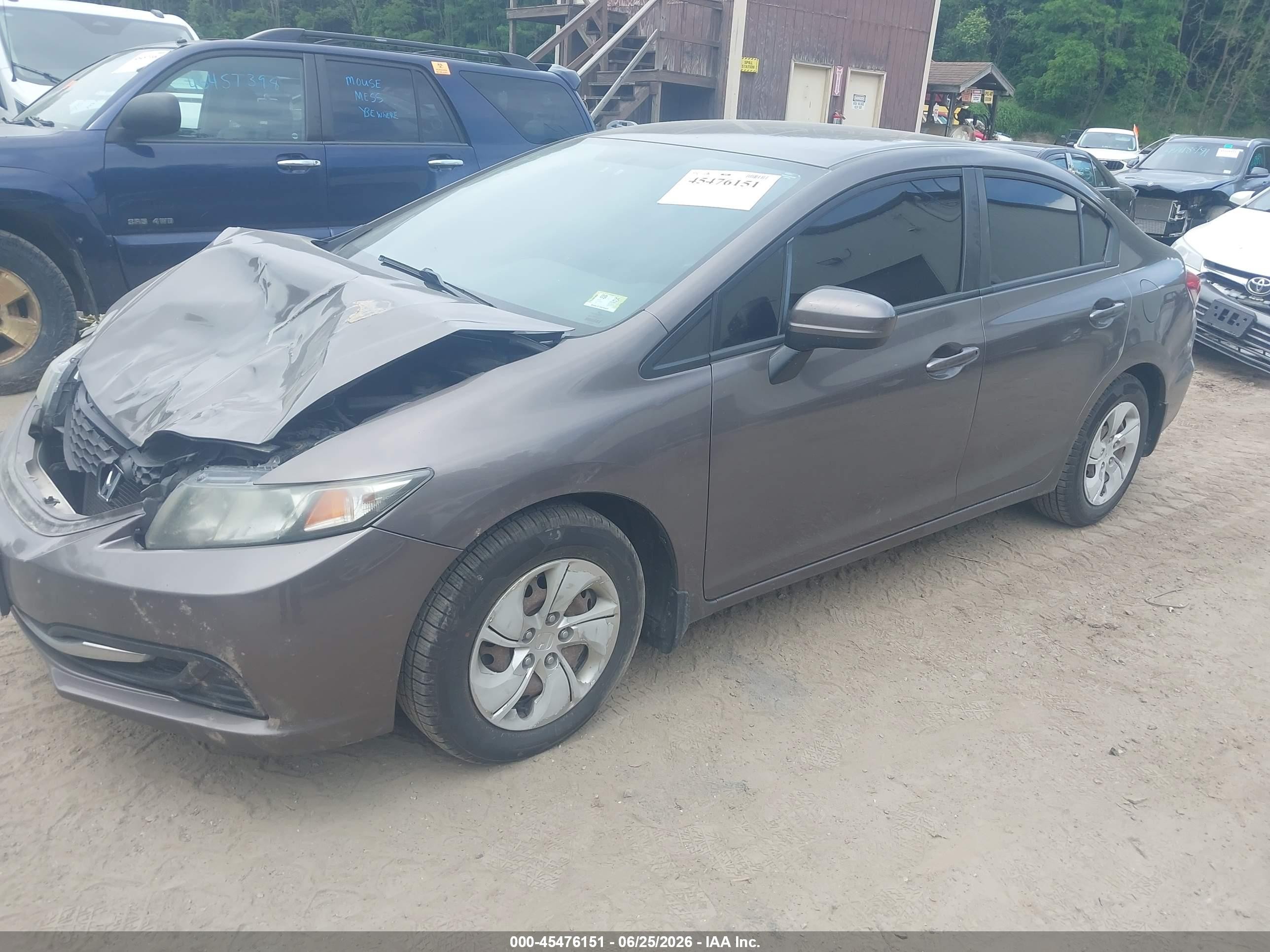 2014 Honda Civic Lx Brown vin: 2HGFB2F53EH525139