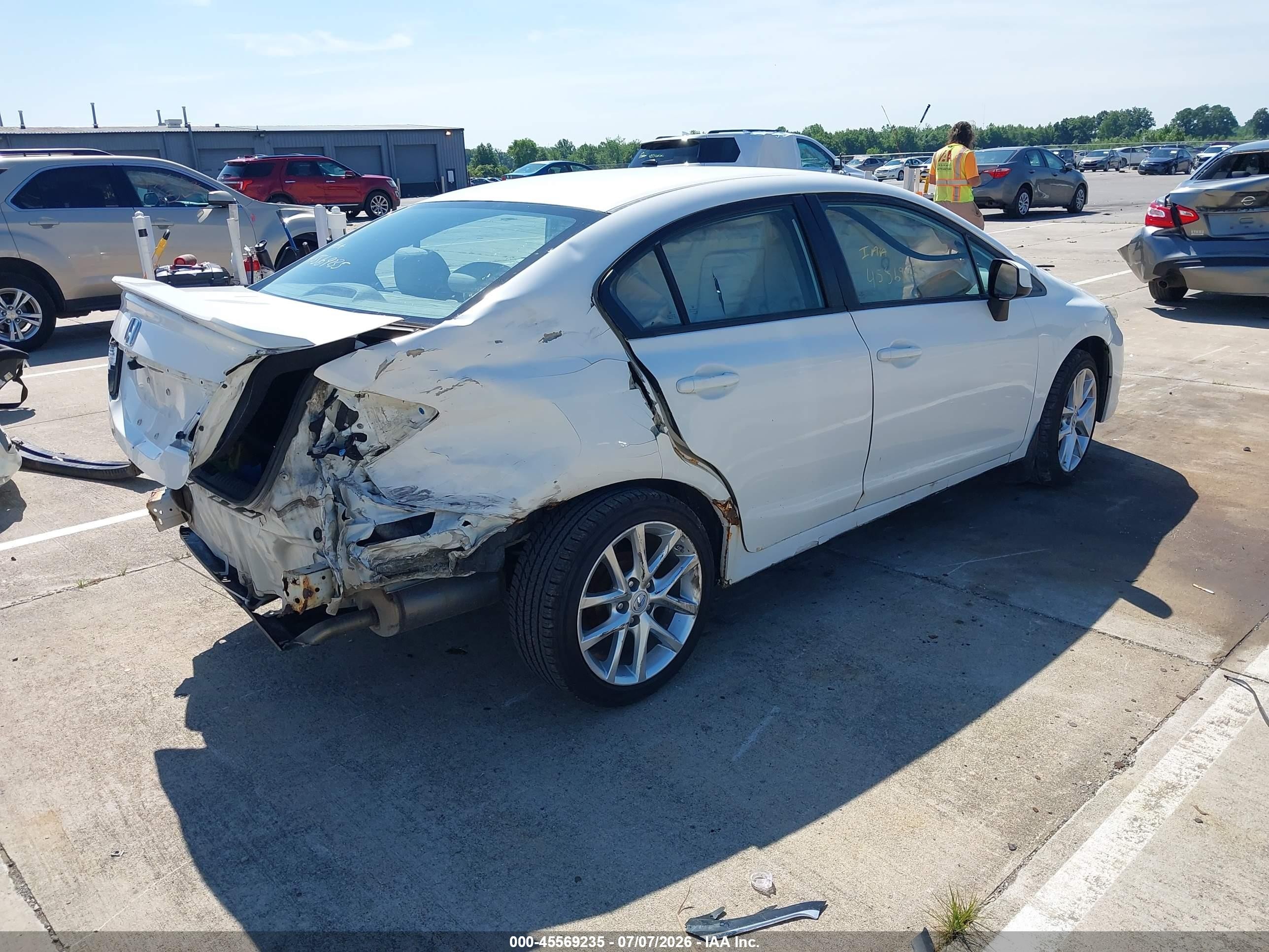 2014 Honda Civic Lx White vin: 2HGFB2F53EH541020