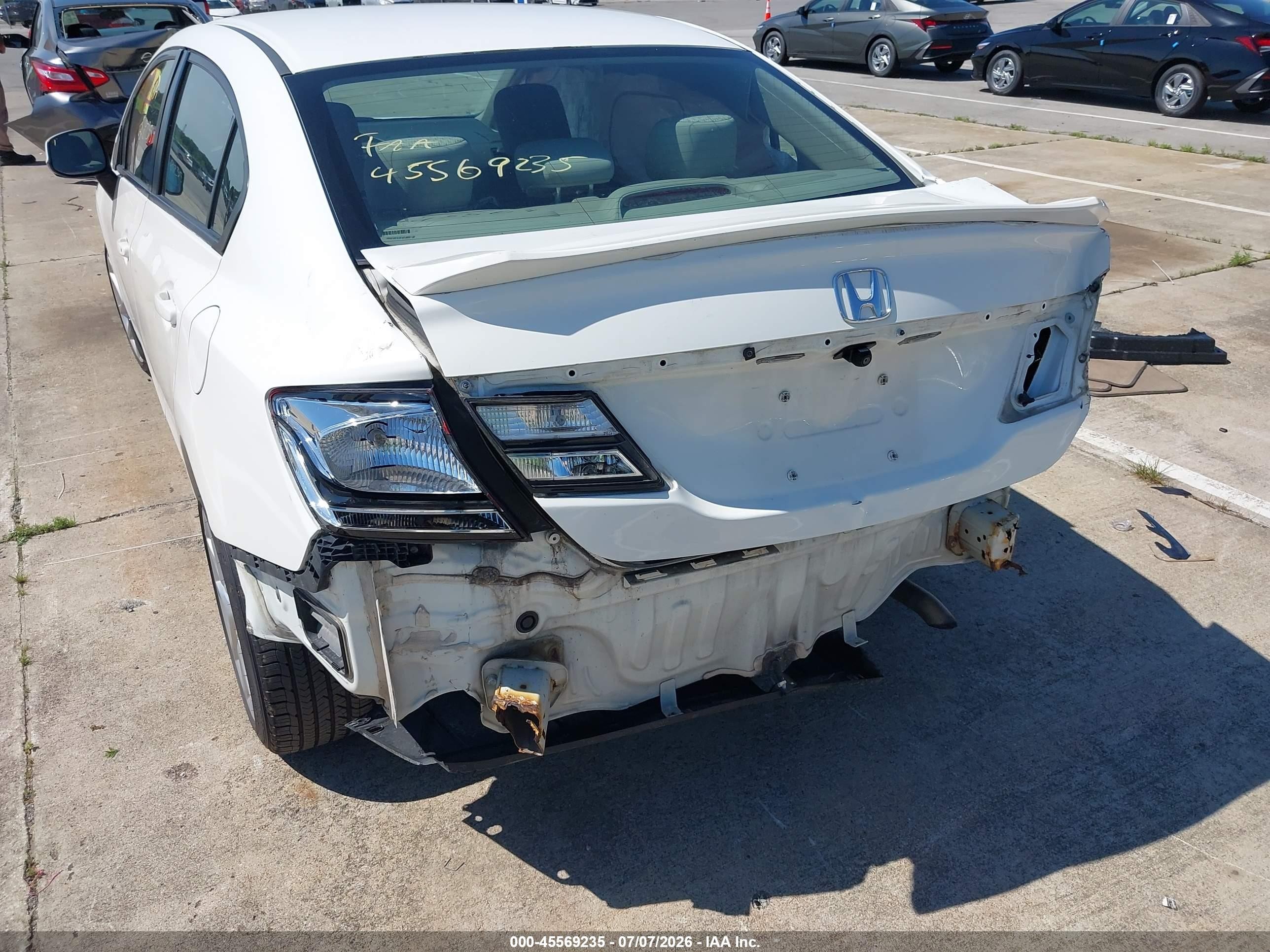 2014 Honda Civic Lx White vin: 2HGFB2F53EH541020