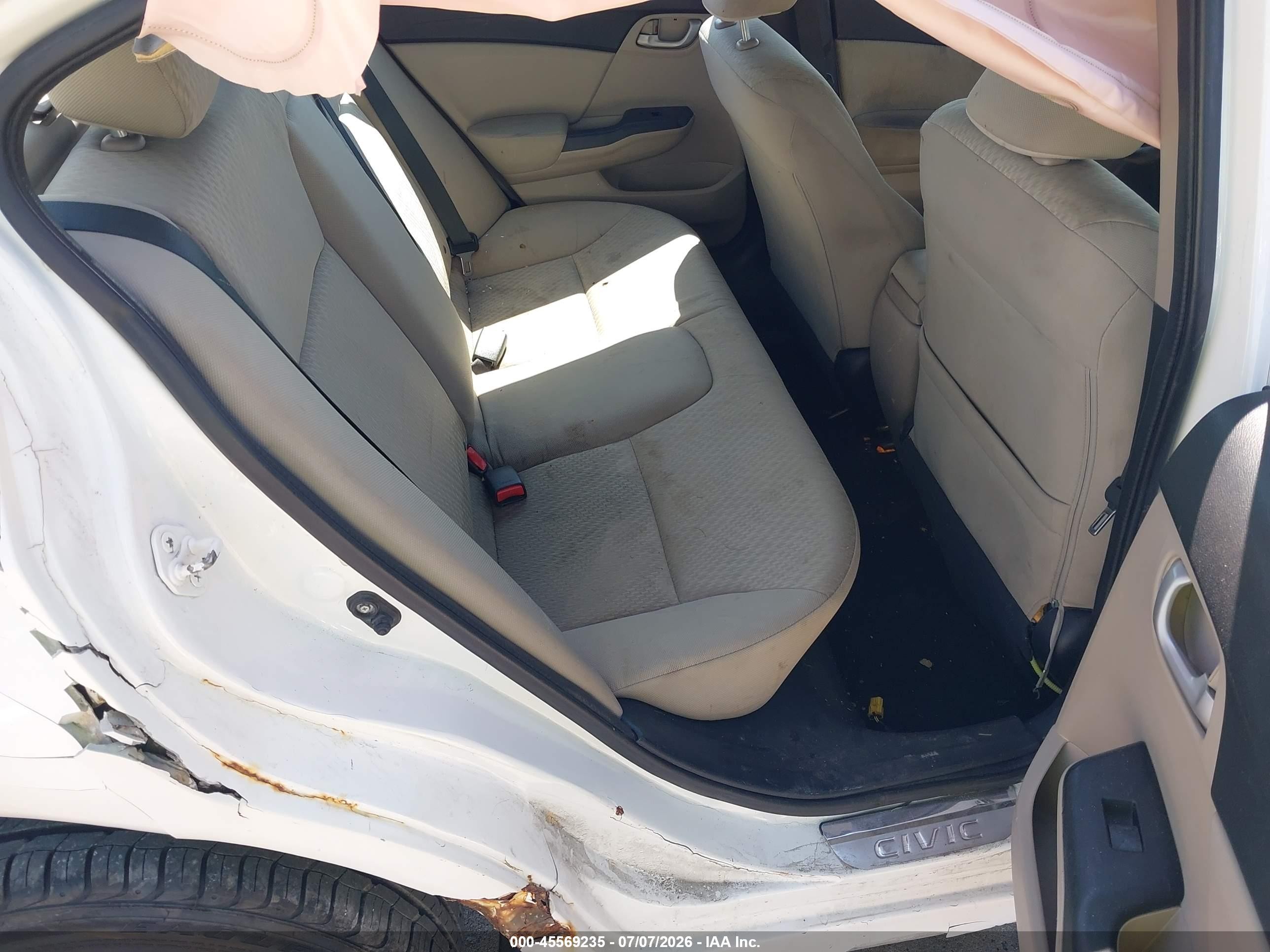 2014 Honda Civic Lx White vin: 2HGFB2F53EH541020