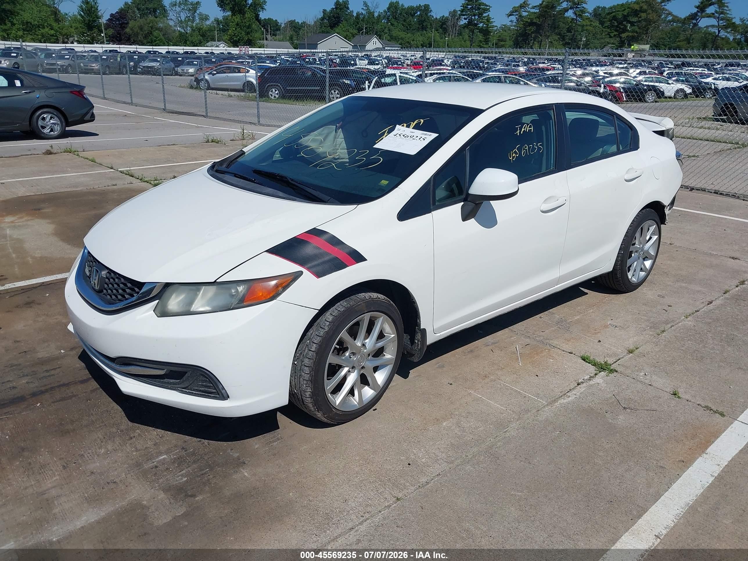 2014 Honda Civic Lx White vin: 2HGFB2F53EH541020