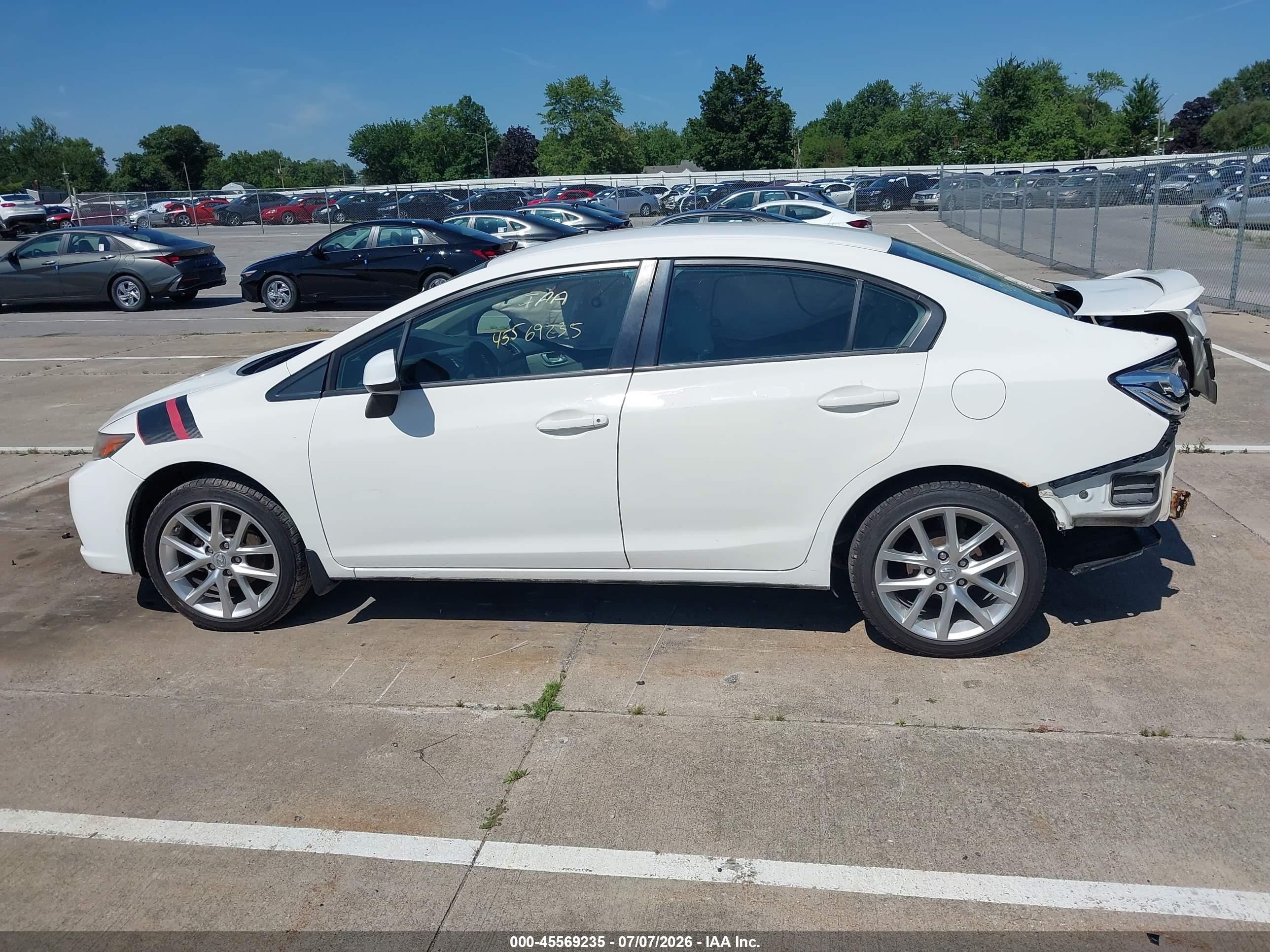 2014 Honda Civic Lx White vin: 2HGFB2F53EH541020