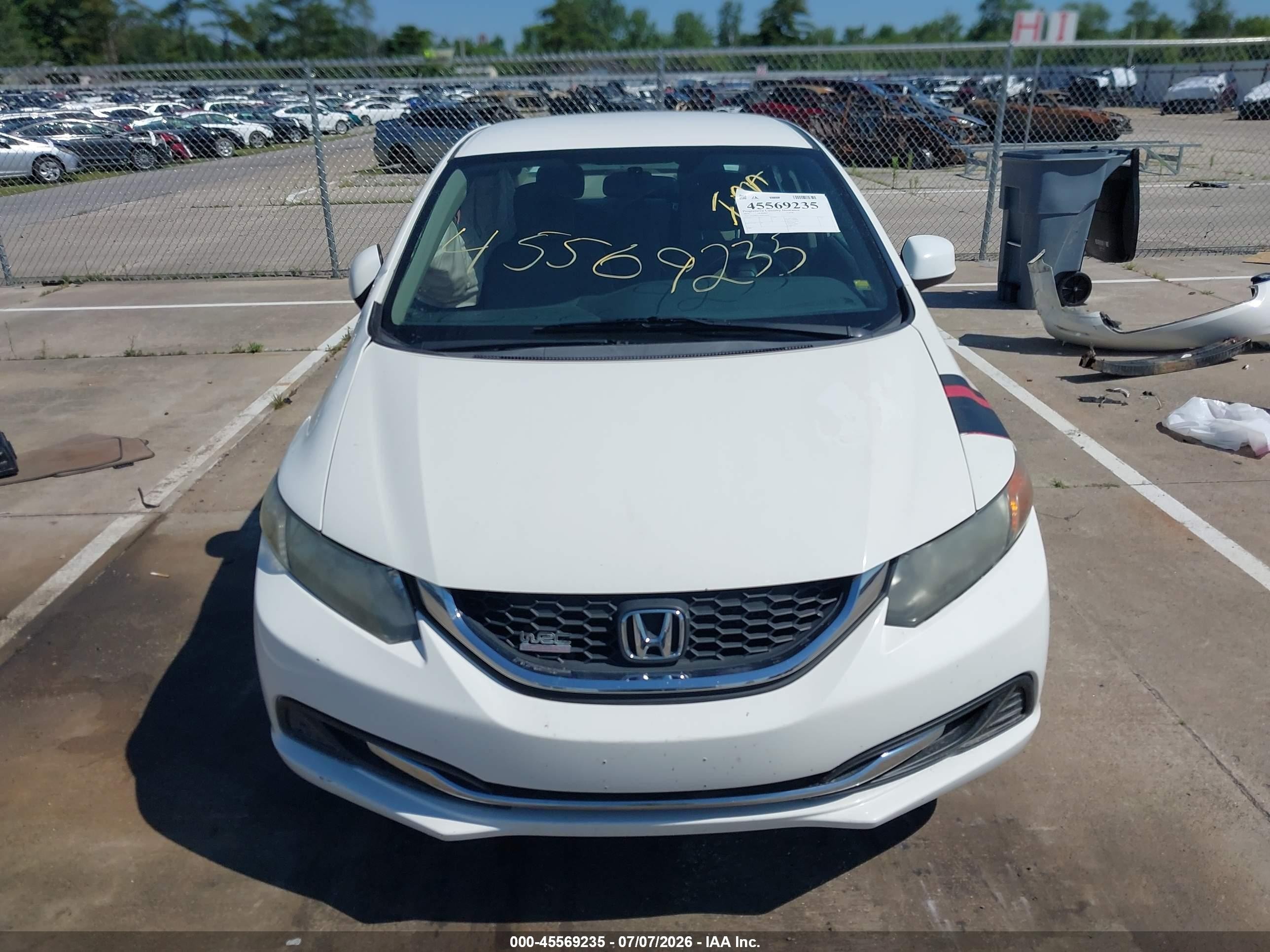 2014 Honda Civic Lx White vin: 2HGFB2F53EH541020