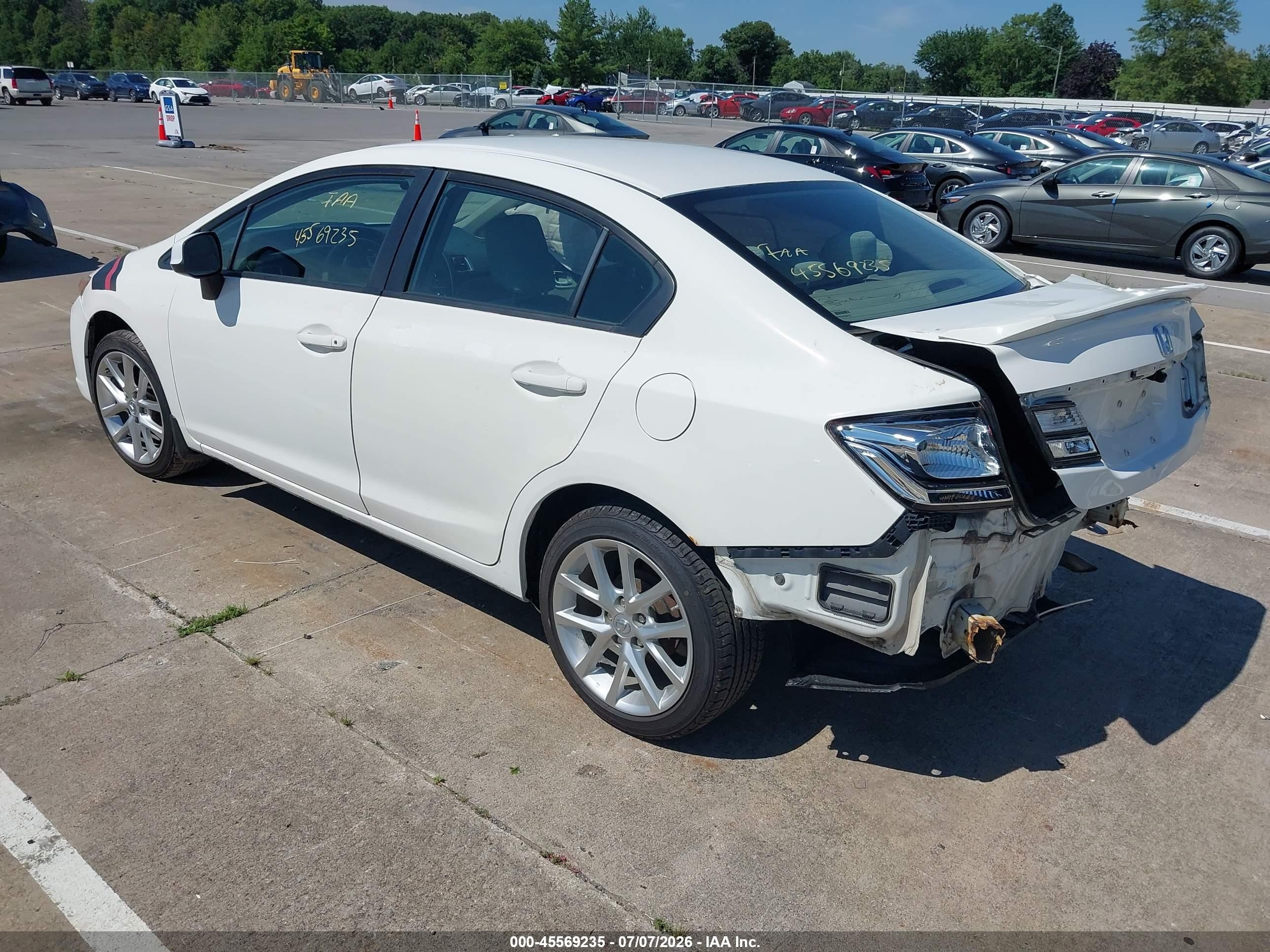 2014 Honda Civic Lx White vin: 2HGFB2F53EH541020