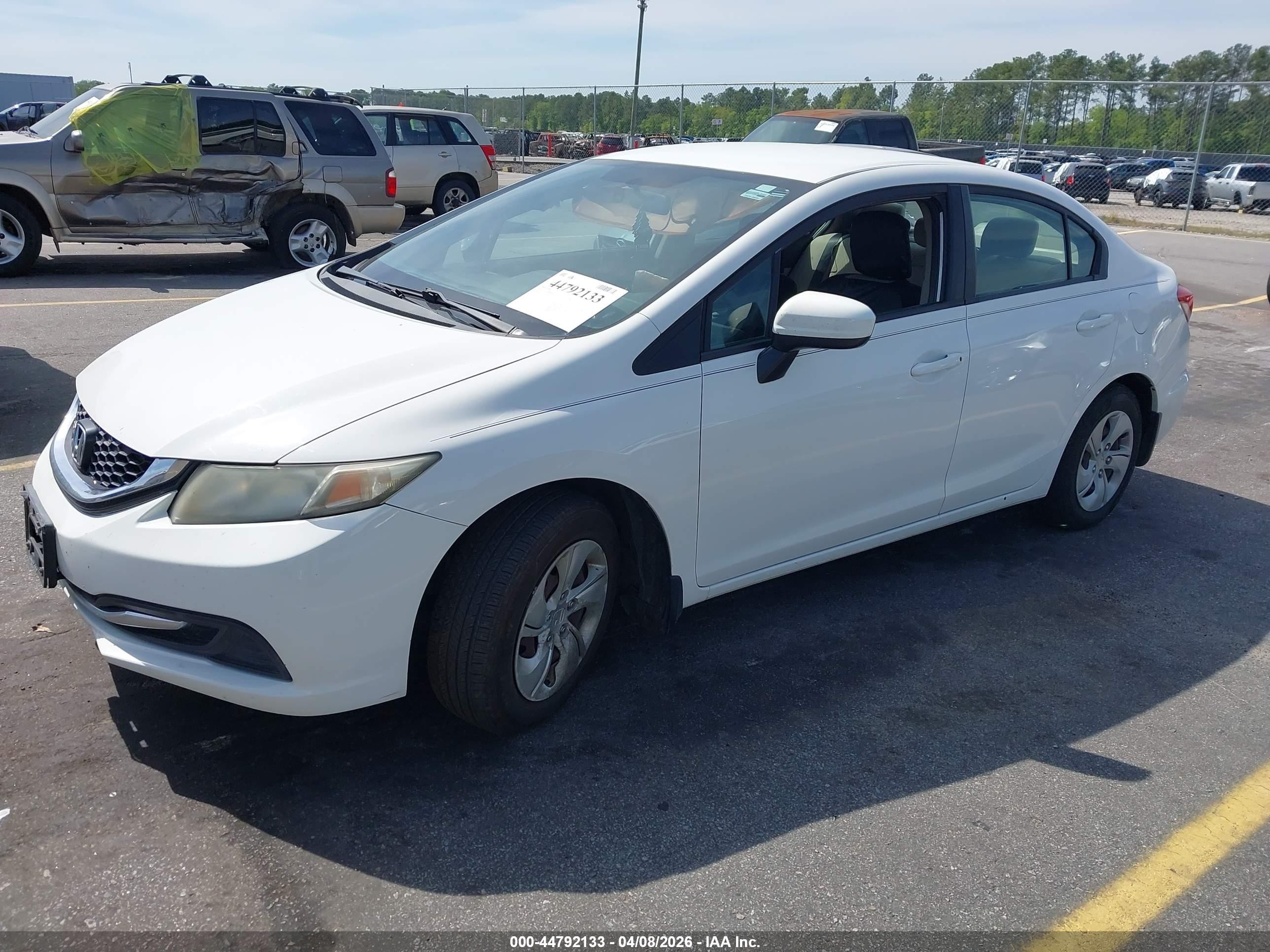 2014 Honda Civic Lx White vin: 2HGFB2F53EH546346