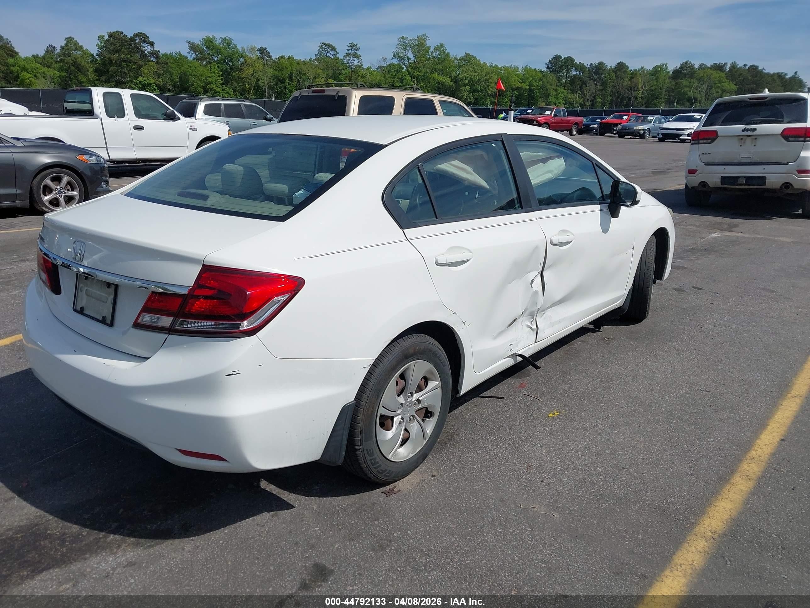 2014 Honda Civic Lx White vin: 2HGFB2F53EH546346