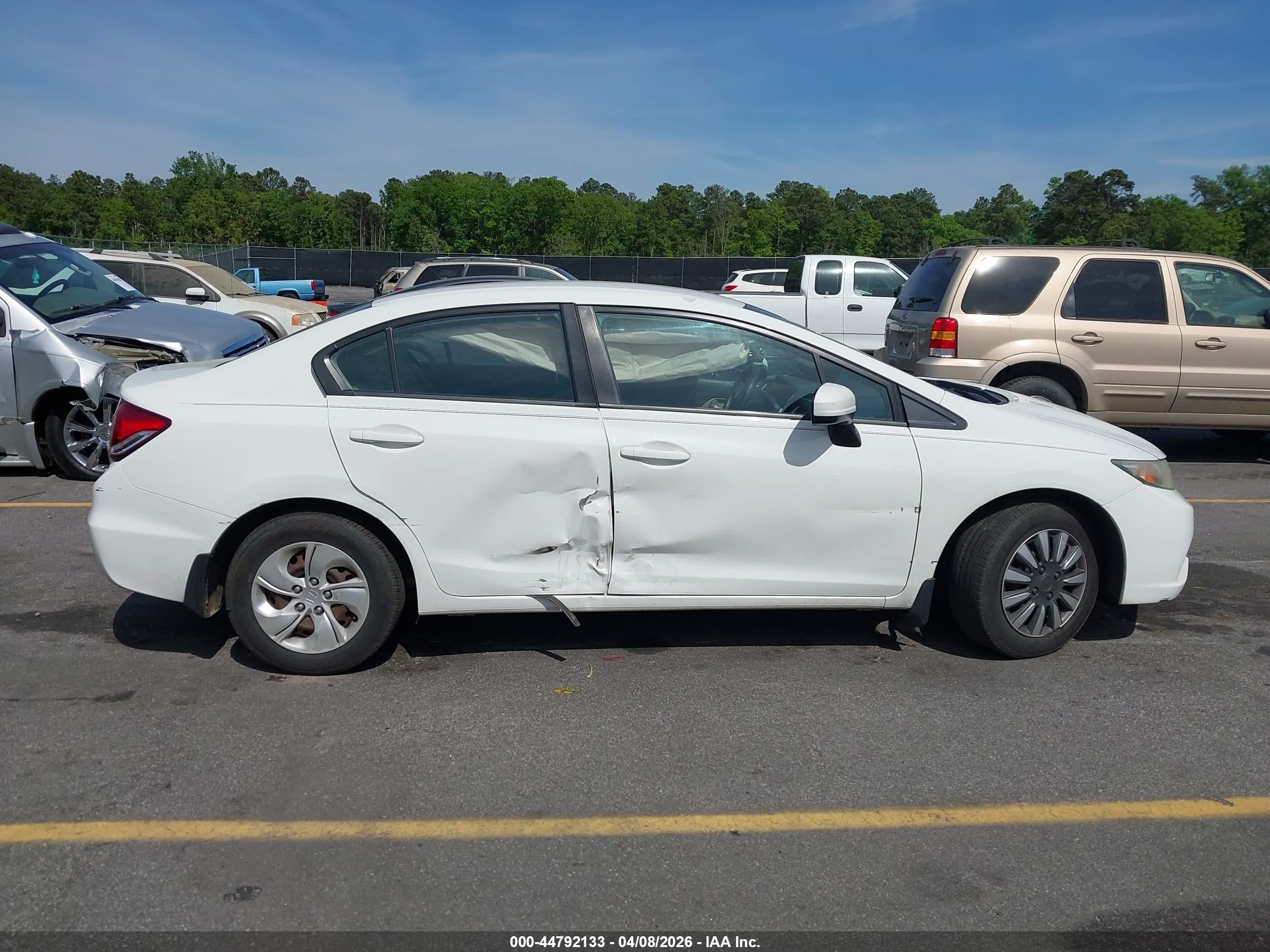 2014 Honda Civic Lx White vin: 2HGFB2F53EH546346