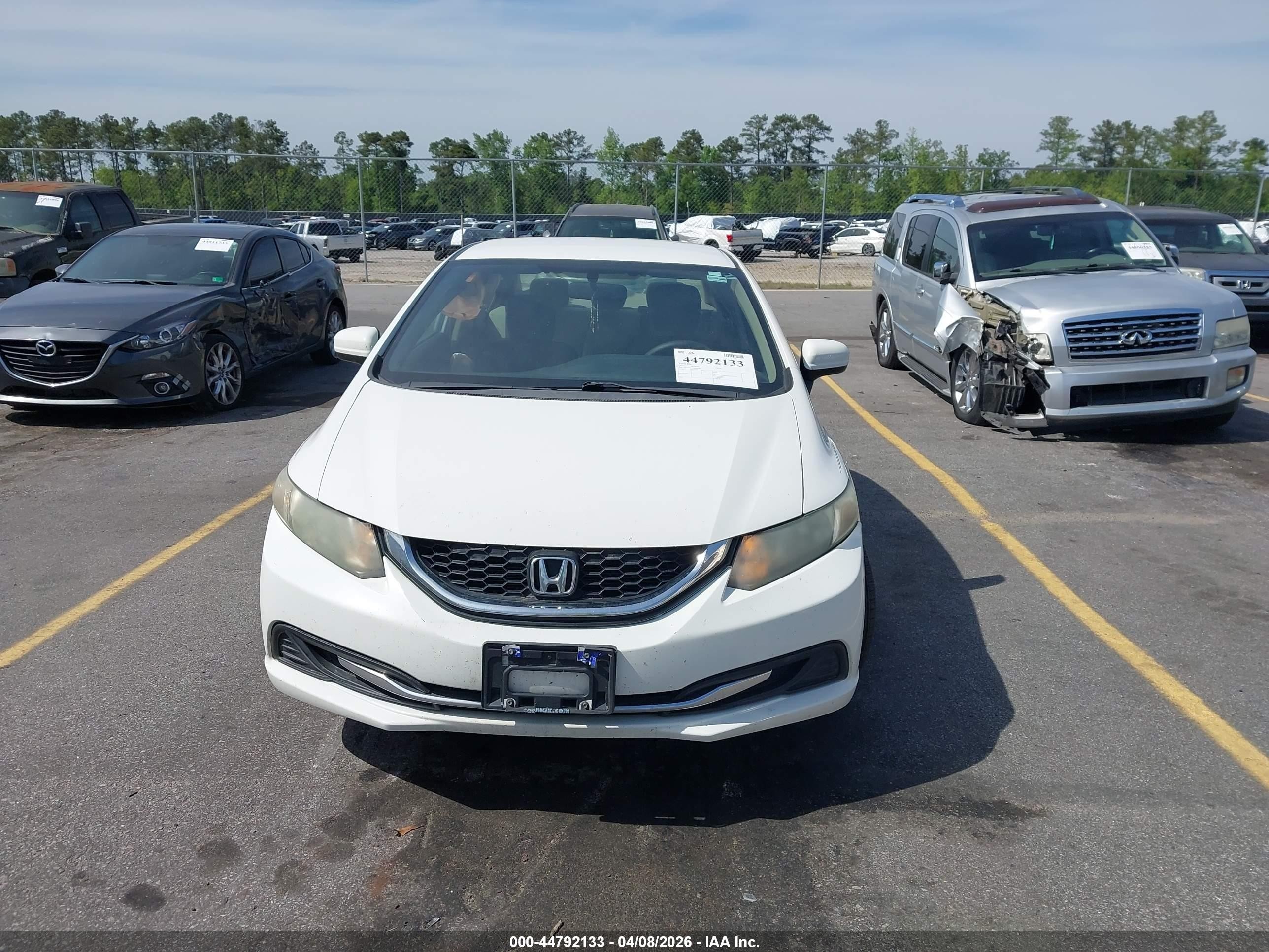 2014 Honda Civic Lx White vin: 2HGFB2F53EH546346